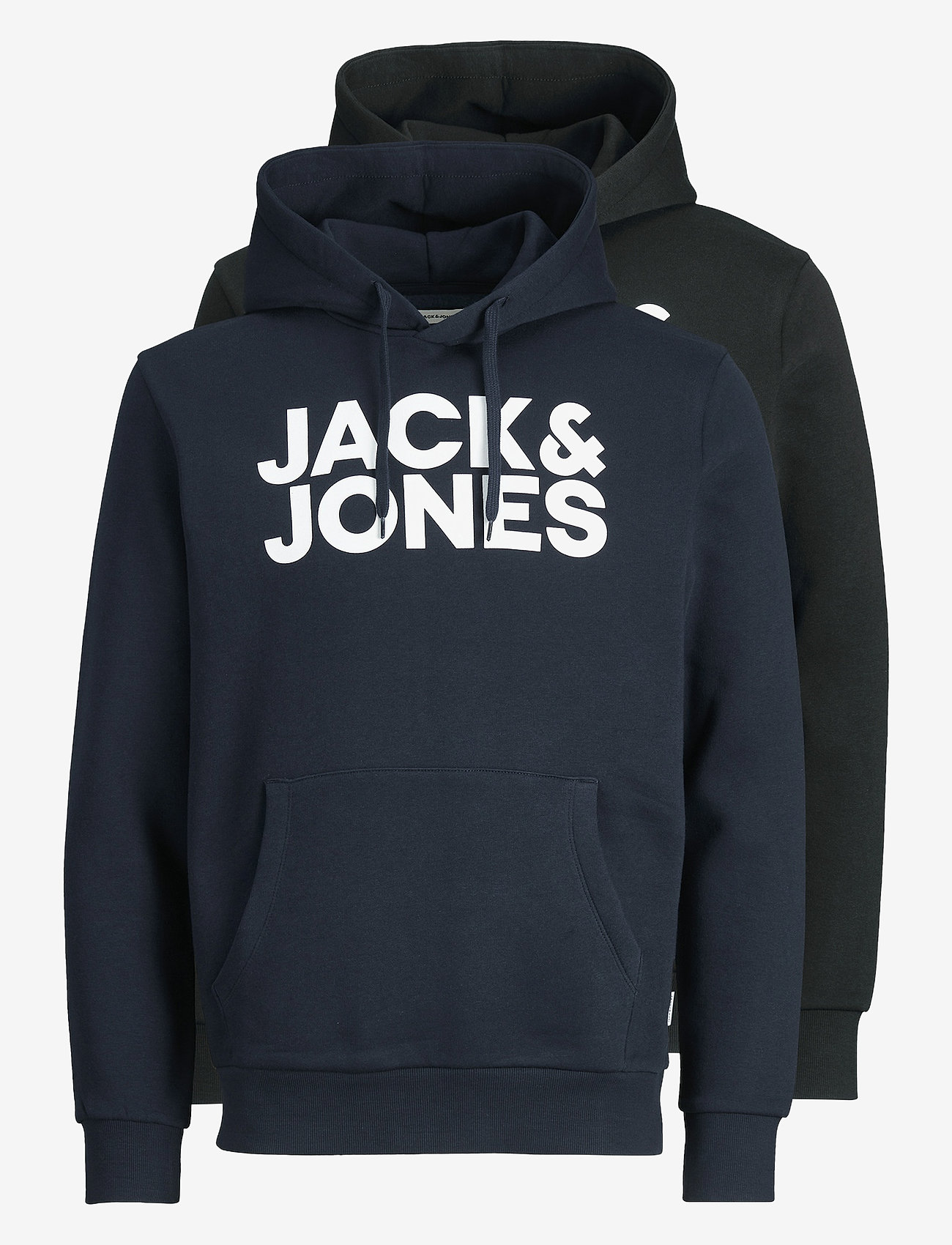 Jack & Jones - JJECORP LOGO SWEAT HOOD 2PK MP NOOS - kapuzenpullover - black - 1