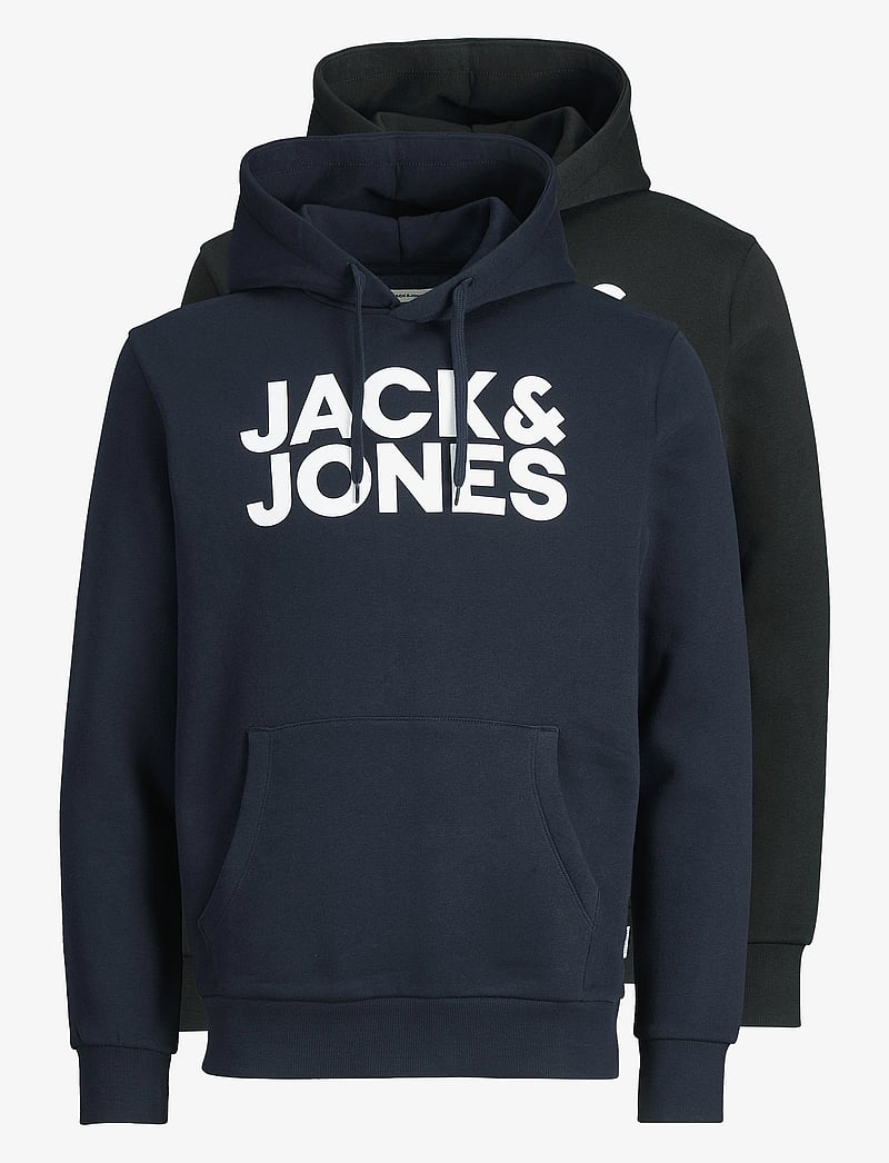 Jack & Jones - JJECORP LOGO SWEAT HOOD 2PK MP NOOS - kapuzenpullover - black - 1