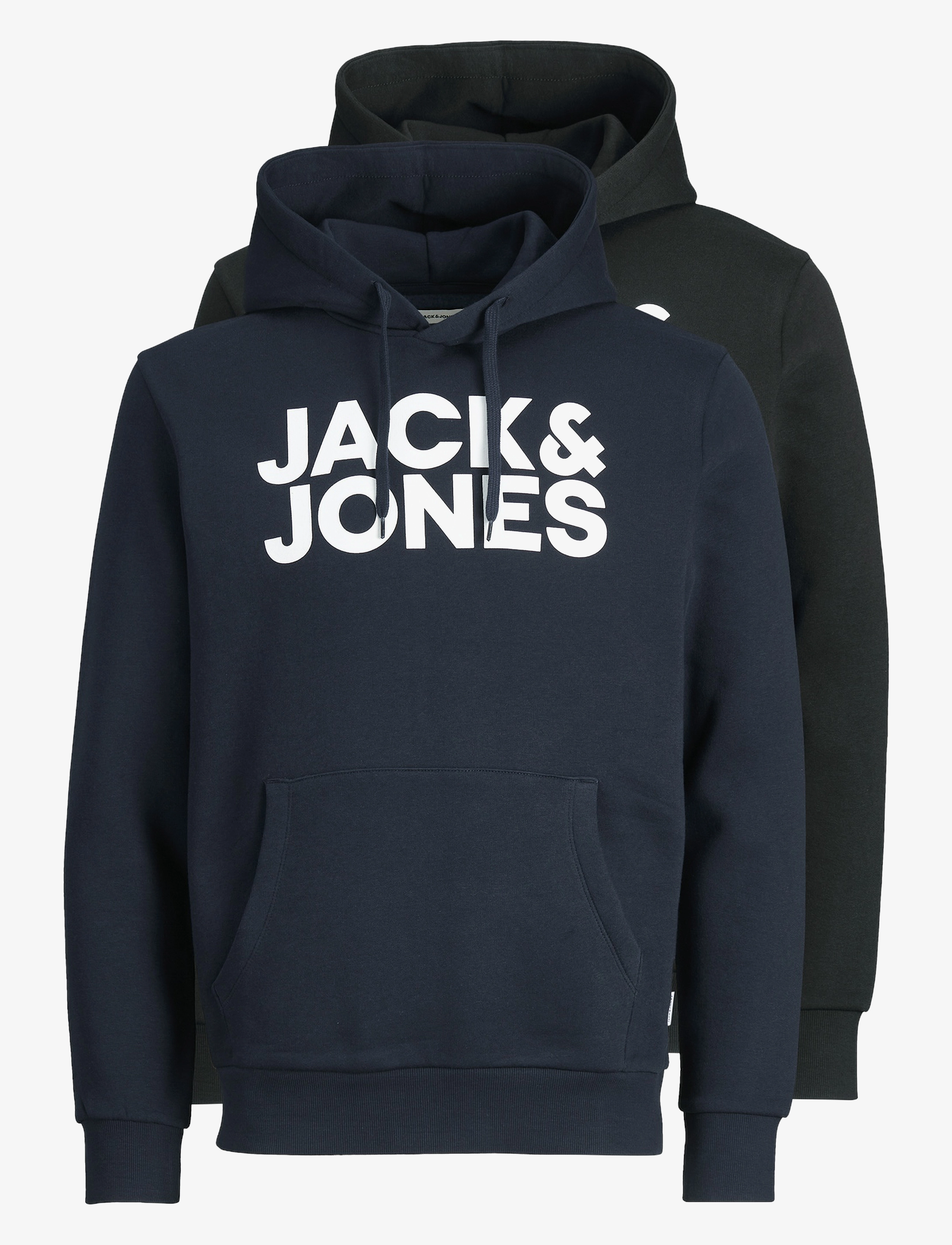 Jack & Jones - JJECORP LOGO SWEAT HOOD 2PK MP NOOS - kapuzenpullover - black - 1