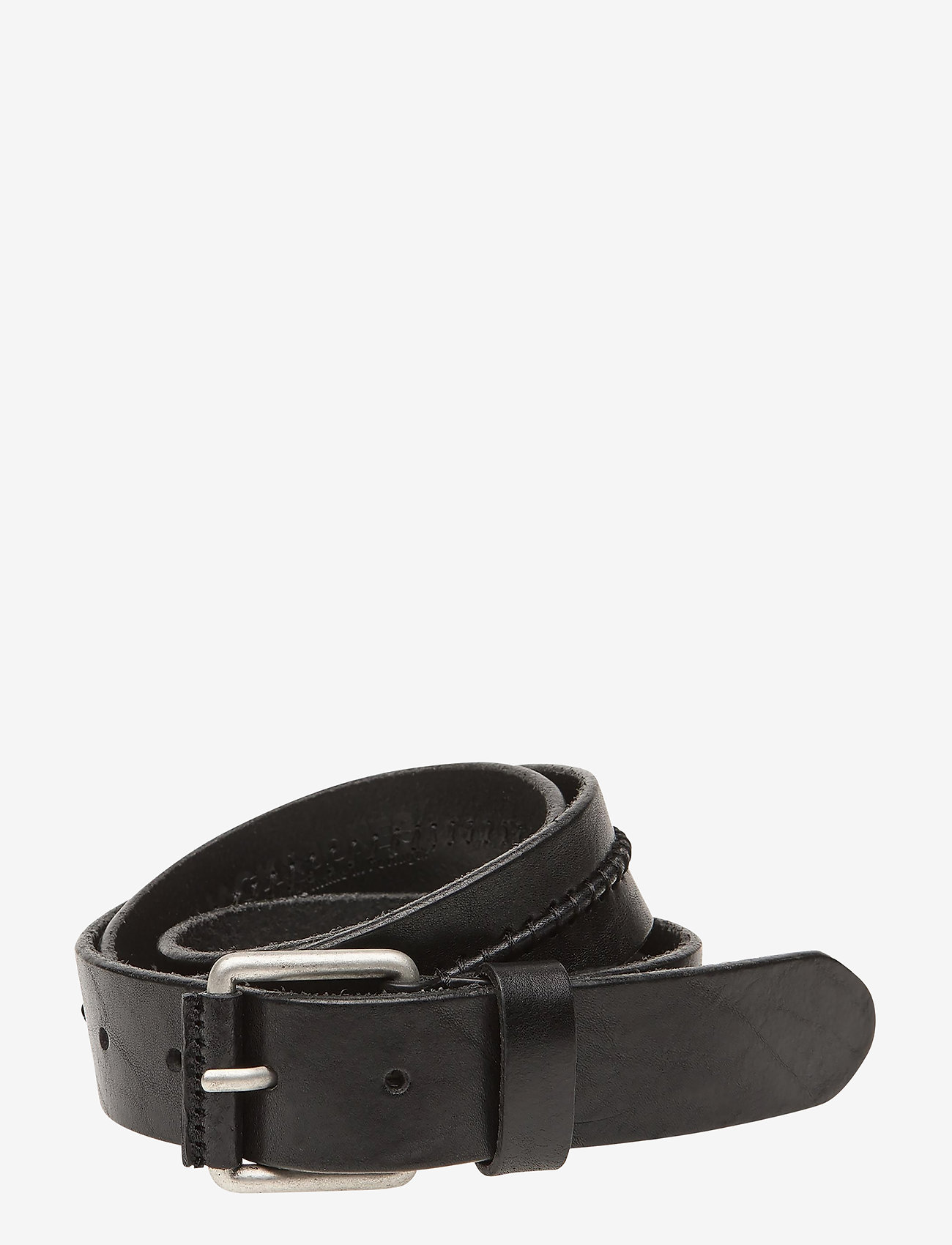 Jack & Jones - JACROYALE HANDSTITCH  LEATHER BELT - black - 0