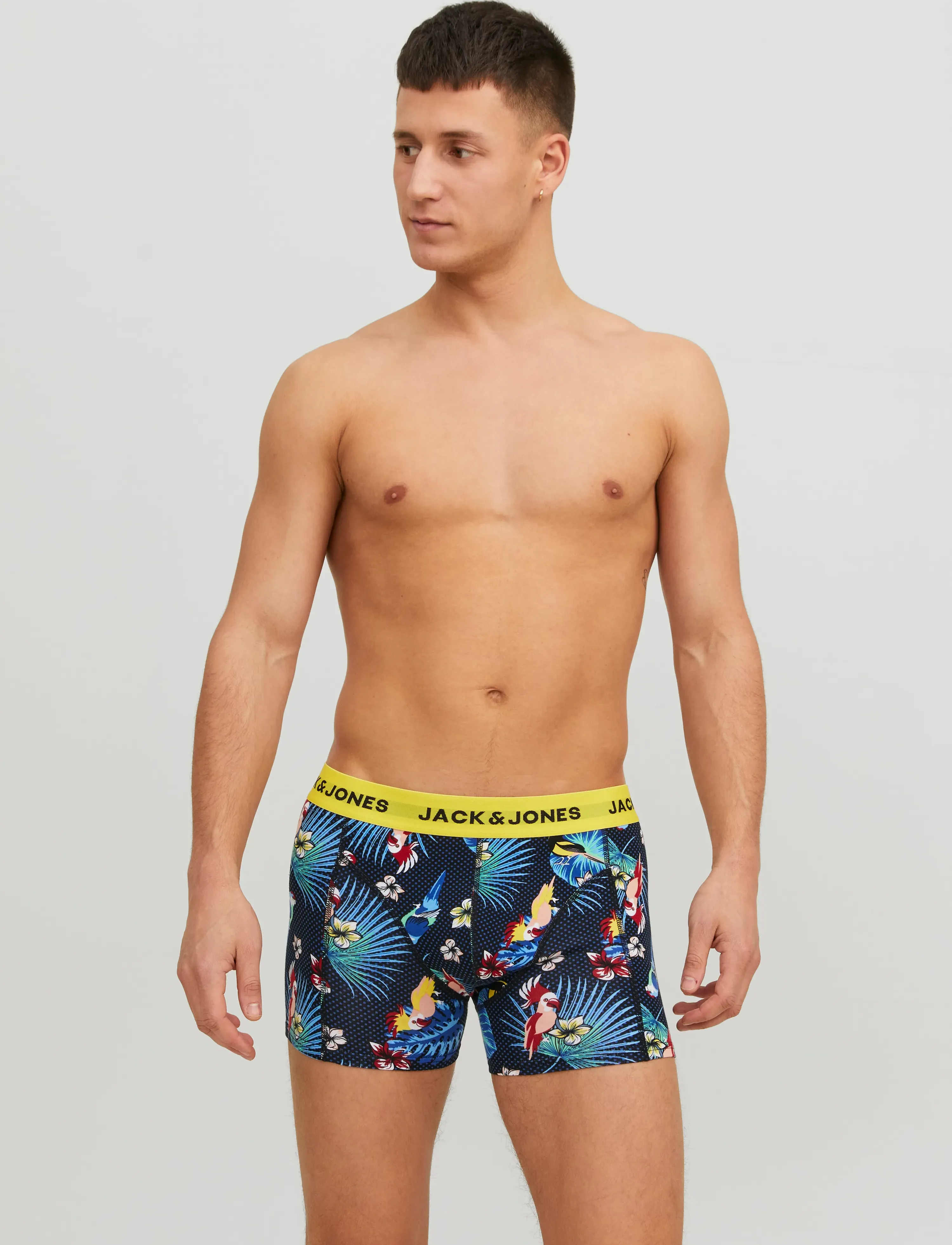 Jack & Jones Jacflower Bird Trunks 3 Pack Noos, M, Underwear, Marineblau - Boxers, Männerswear