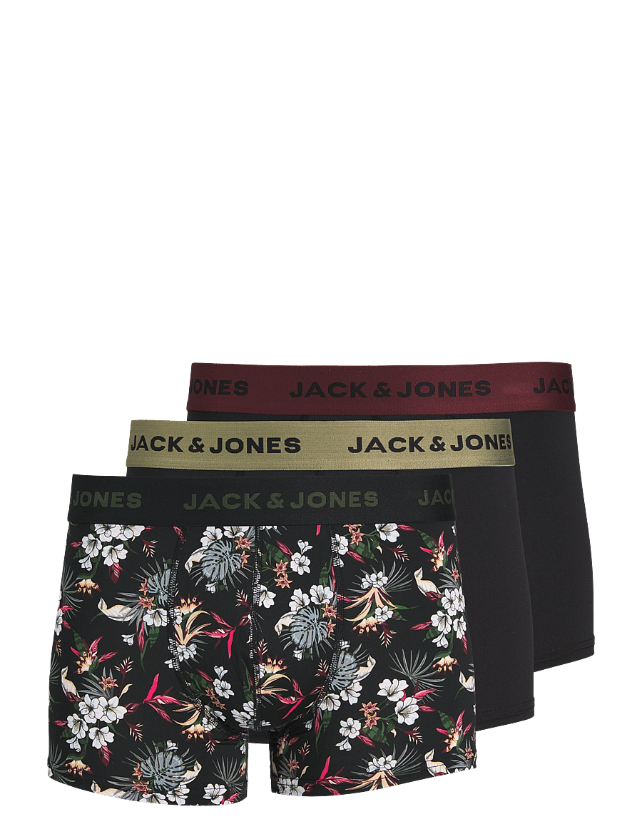Jack & Jones - JACFLOWER MICROFIBER 3 PACK NOOS - boxerkalsonger - black - 1