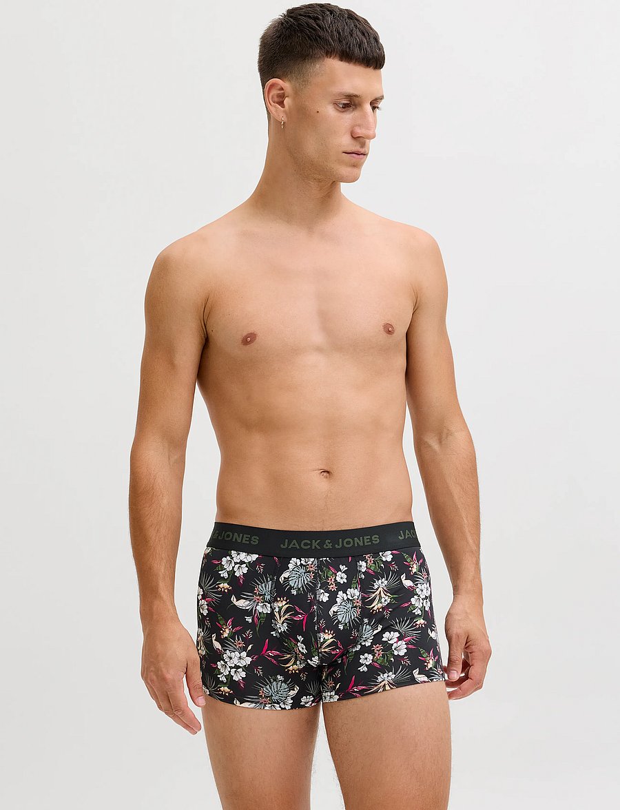 Jack & Jones - JACFLOWER MICROFIBER 3 PACK NOOS - boxerkalsonger - black - 0