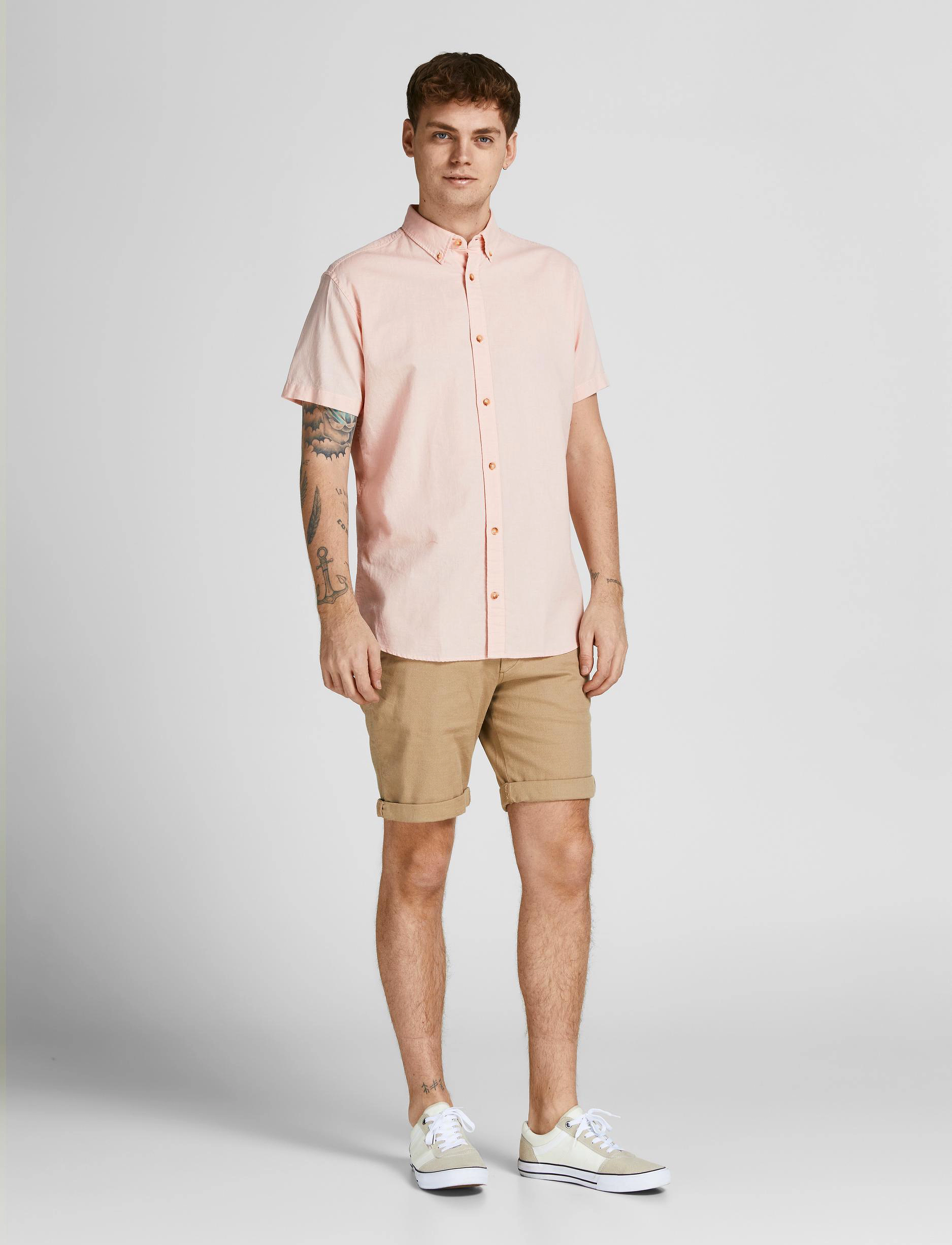 Jack & Jones - JJESUMMER SHIRT S/S S22 SN - peach whip - 4