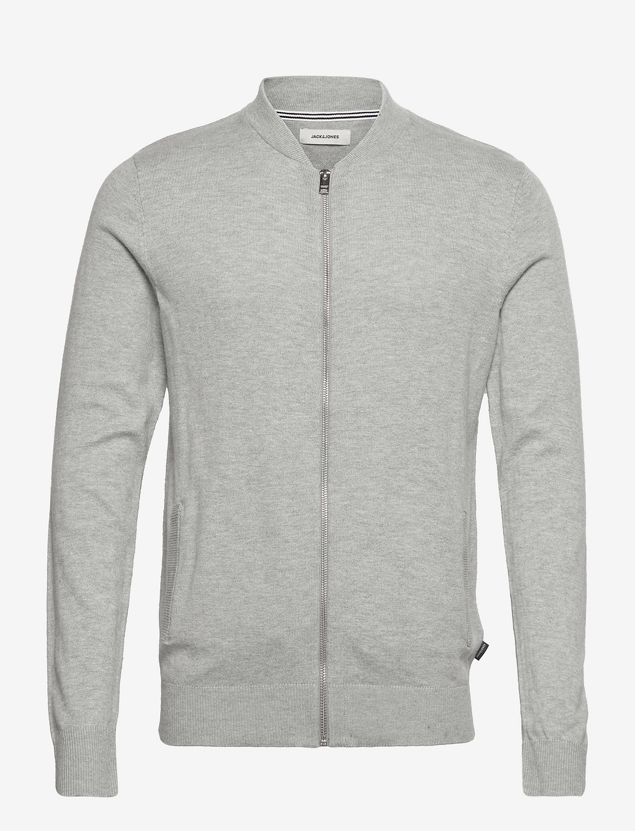 Jack & Jones - JJEMIL KNIT BASEBALL CARDIGAN - light grey melange - 0