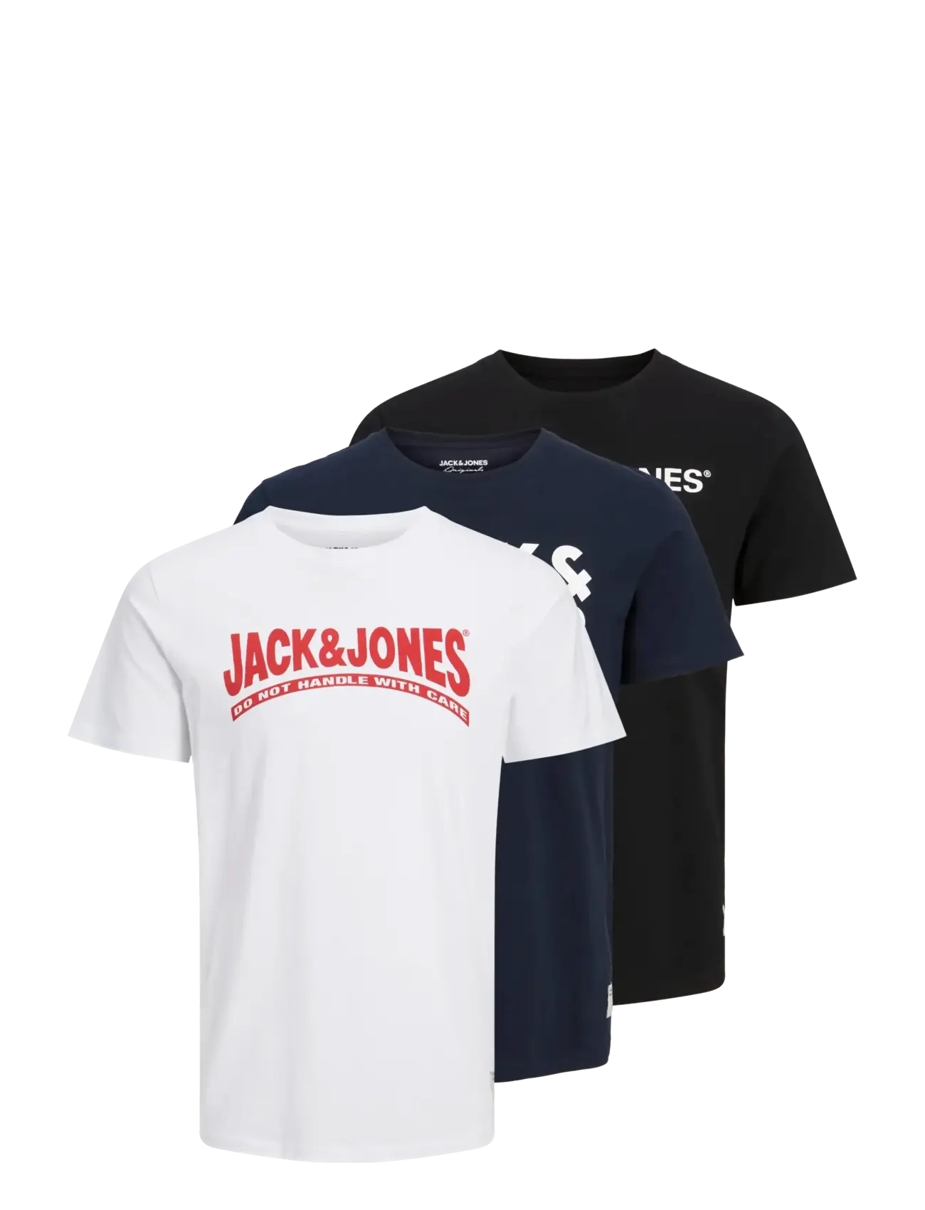 Jack & Jones JOR30HISTORY TEE SS CREW NECK 3PK MP - Uus - NAVY BLAZER / white