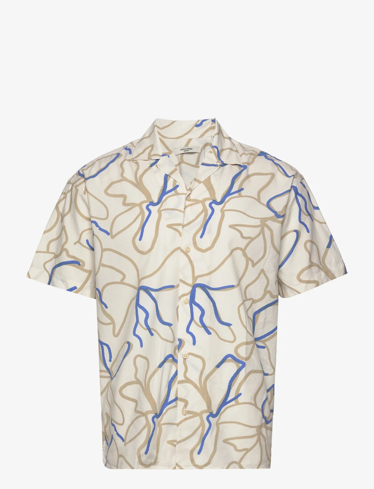 Jack & Jones - JPRBLATROPIC RESORT SHIRT S/S RELAX SN - kortärmade skjortor - marina - 0