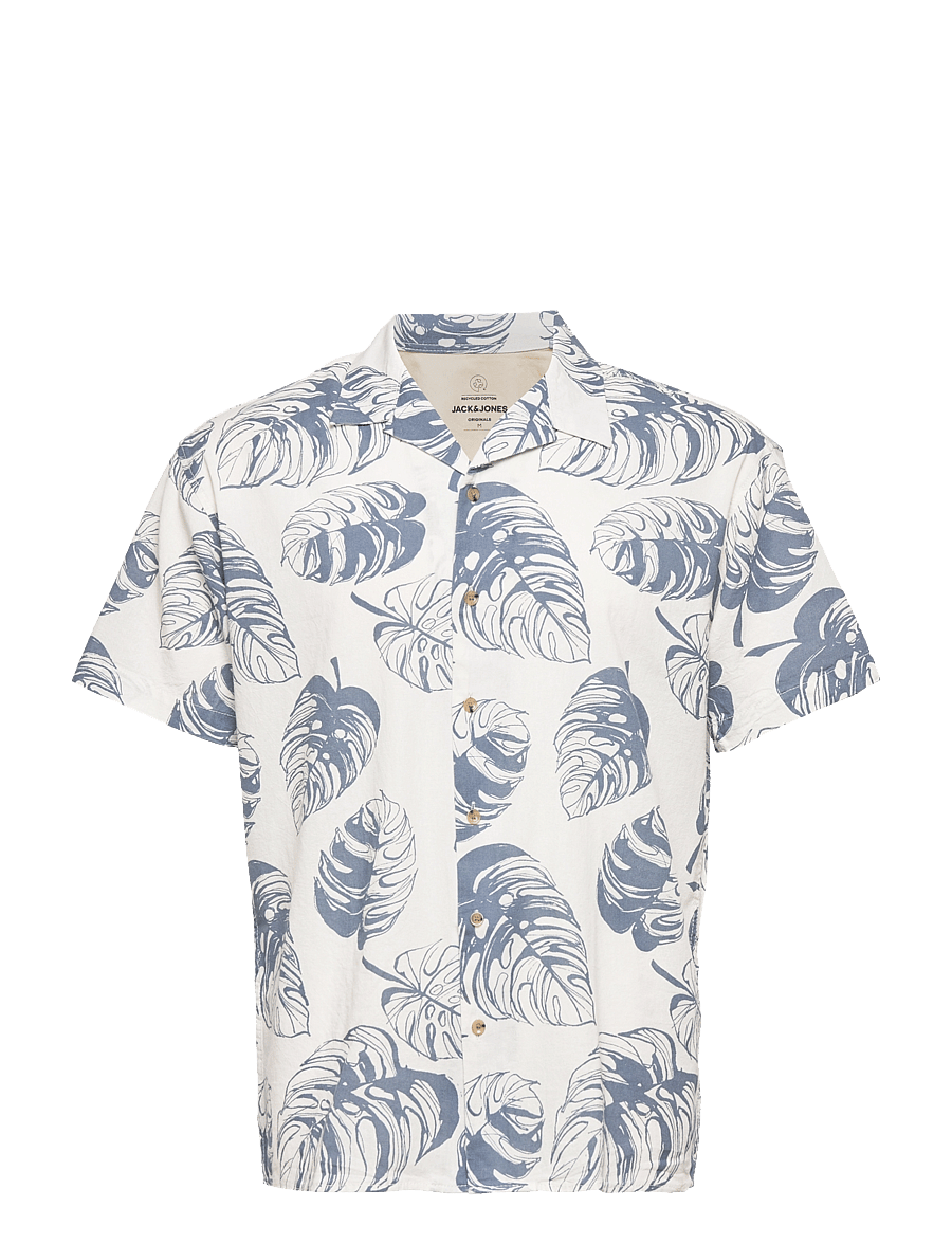 Jack & Jones - JORBREEZY RESORT FLORAL SHIRT SS LN - cloud dancer - 0