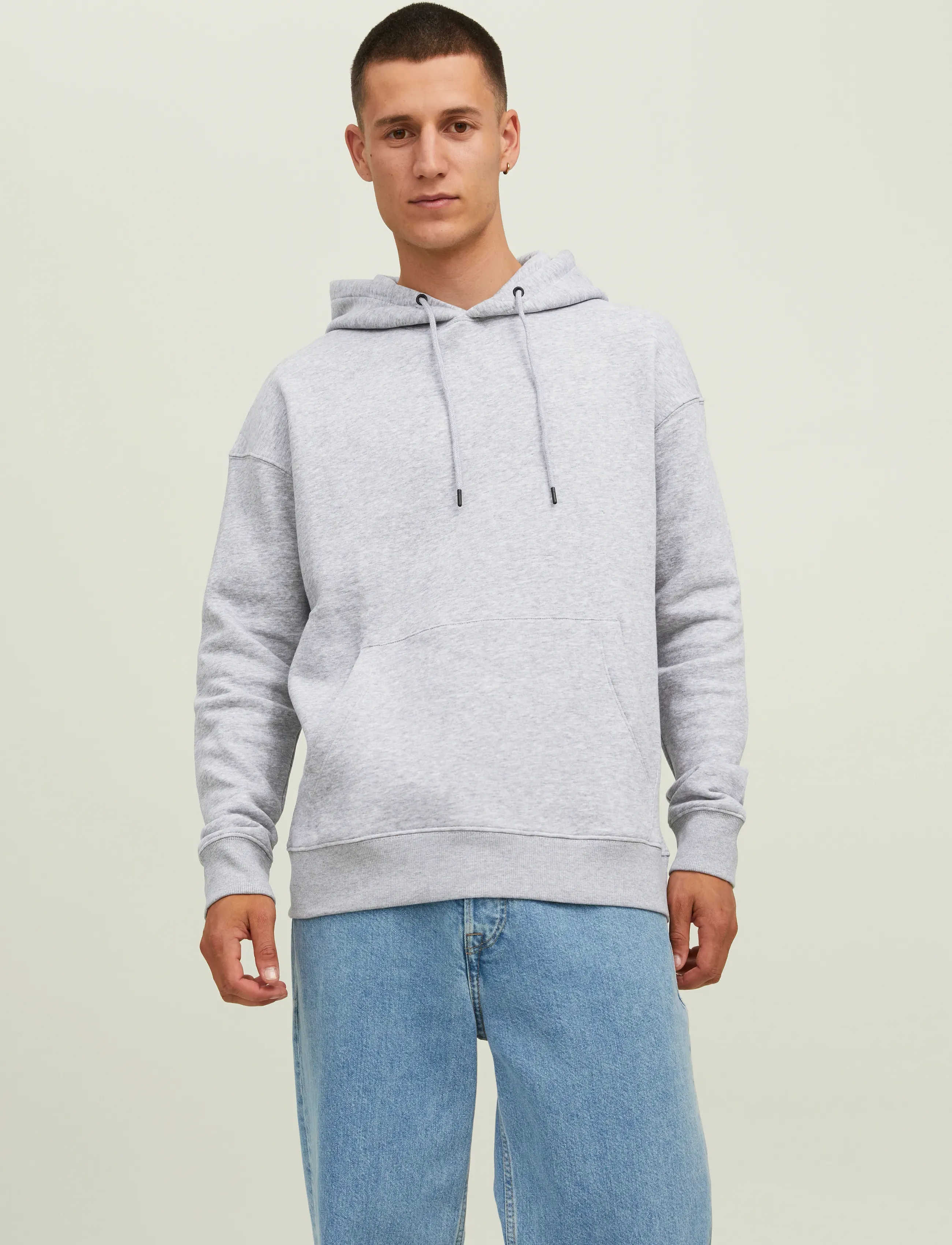 Jack & Jones JJESTAR BASIC SWEAT HOOD NOOS - Sweatshirts - LIGHT GREY MELANGE / grey