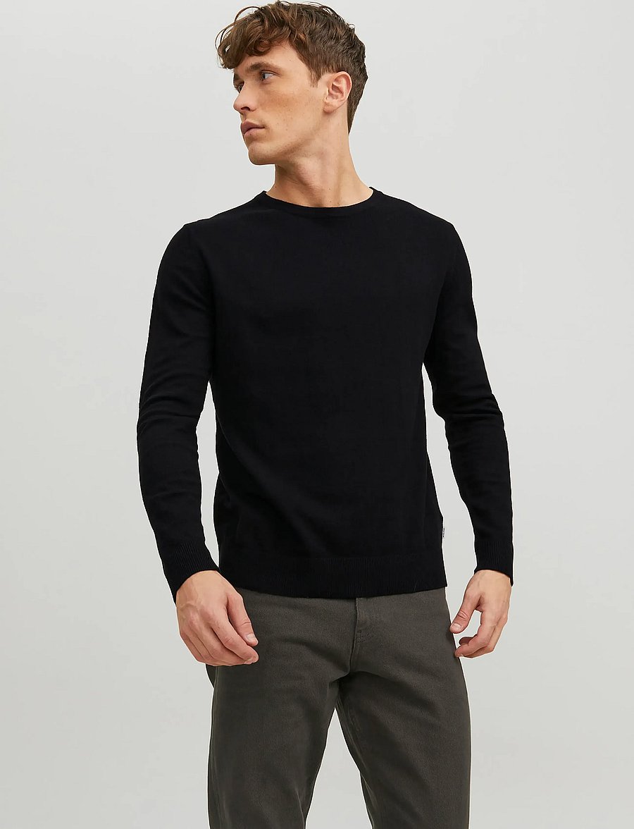 Jack & Jones - JJEEMIL KNIT CREW NECK NOOS - round necks - black - 0