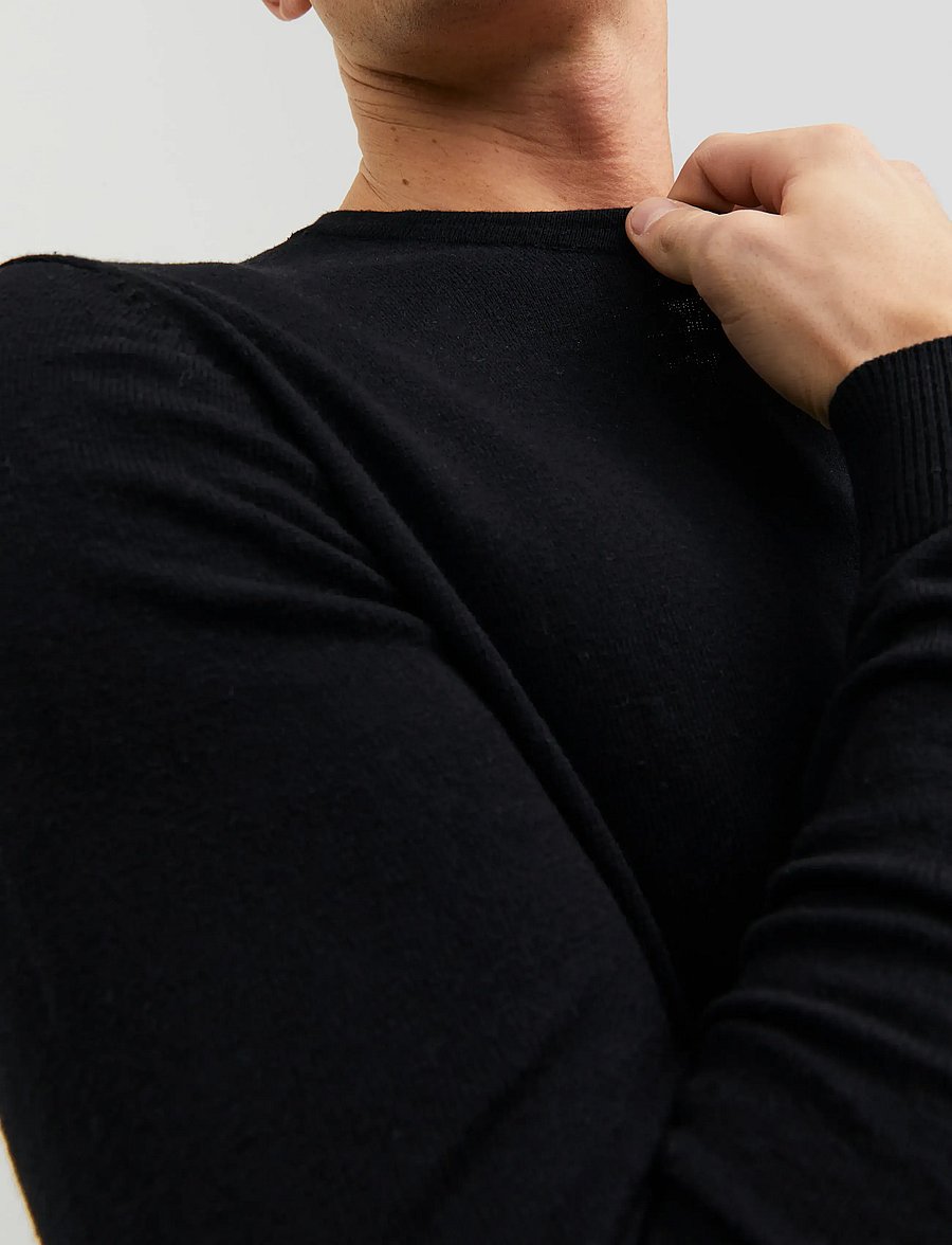 Jack & Jones - JJEEMIL KNIT CREW NECK NOOS - round necks - black - 3