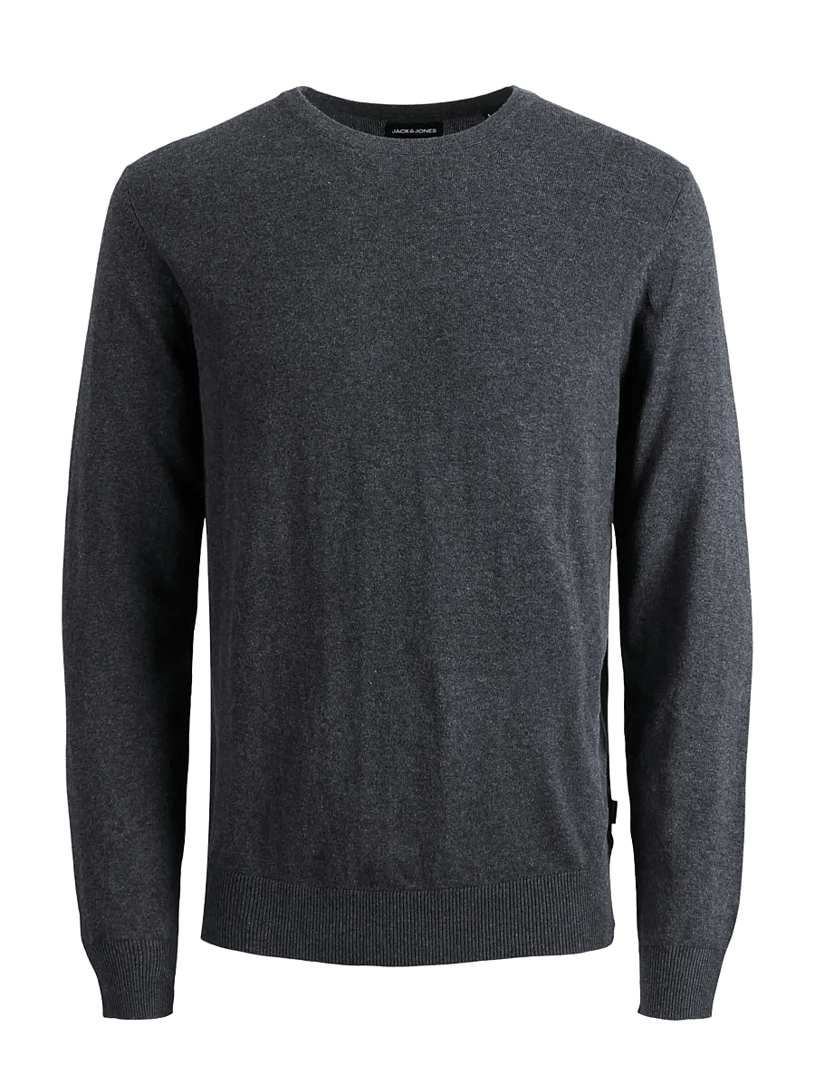 Jack & Jones - JJEEMIL KNIT CREW NECK NOOS - rundhals - dark grey melange - 1