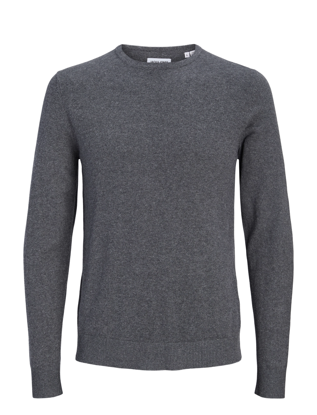 Jack & Jones JJEEMIL KNIT CREW NECK NOOS - Knitwear - DARK GREY MELANGE / grey