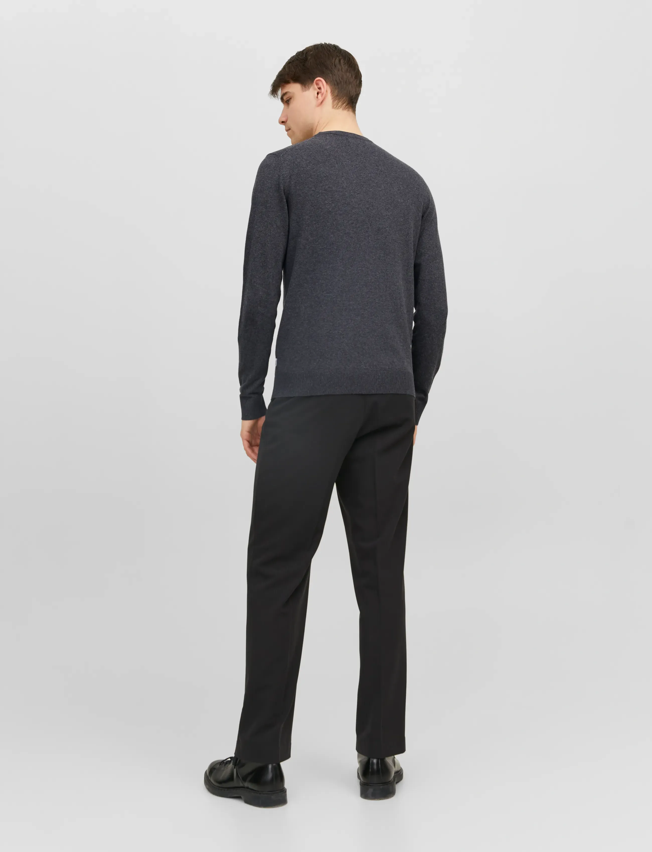Jack & Jones - JJEEMIL KNIT CREW NECK NOOS - rund hals - dark grey melange - 3