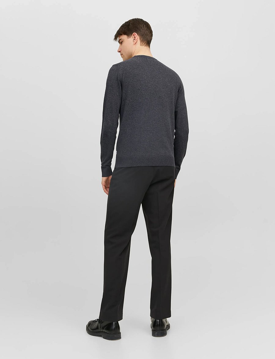 Jack & Jones - JJEEMIL KNIT CREW NECK NOOS - rundhals - dark grey melange - 3