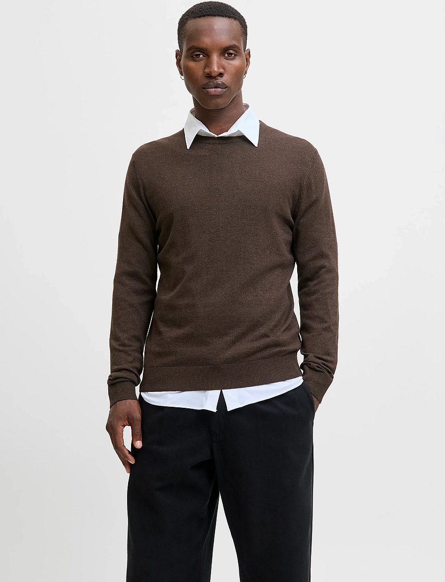 Jack & Jones - JJEEMIL KNIT CREW NECK NOOS - rundhals - mulch - 0