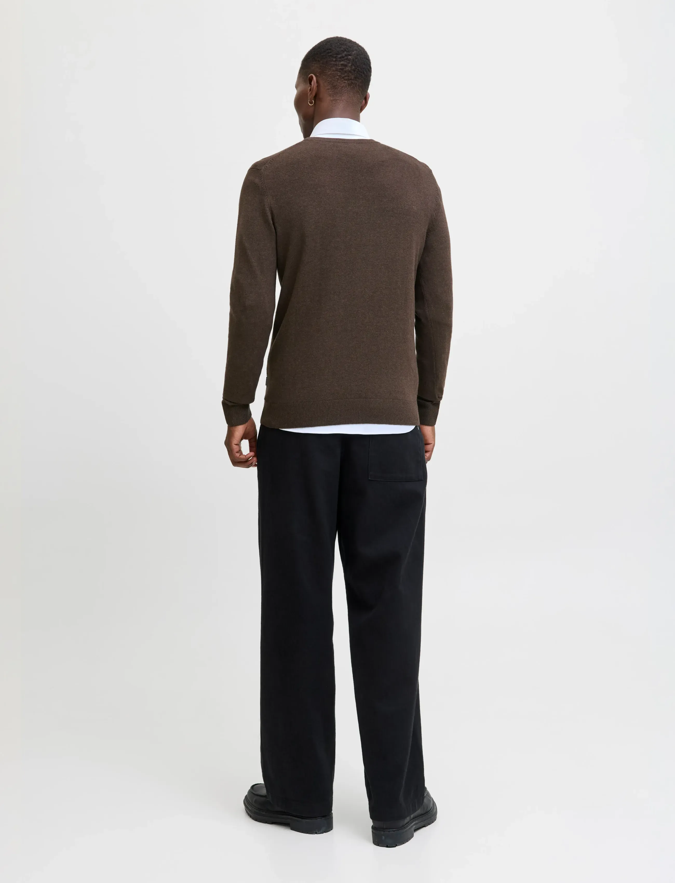 Jack & Jones - JJEEMIL KNIT CREW NECK NOOS - Ümmarguse kaelusega kudumid - mulch - 2