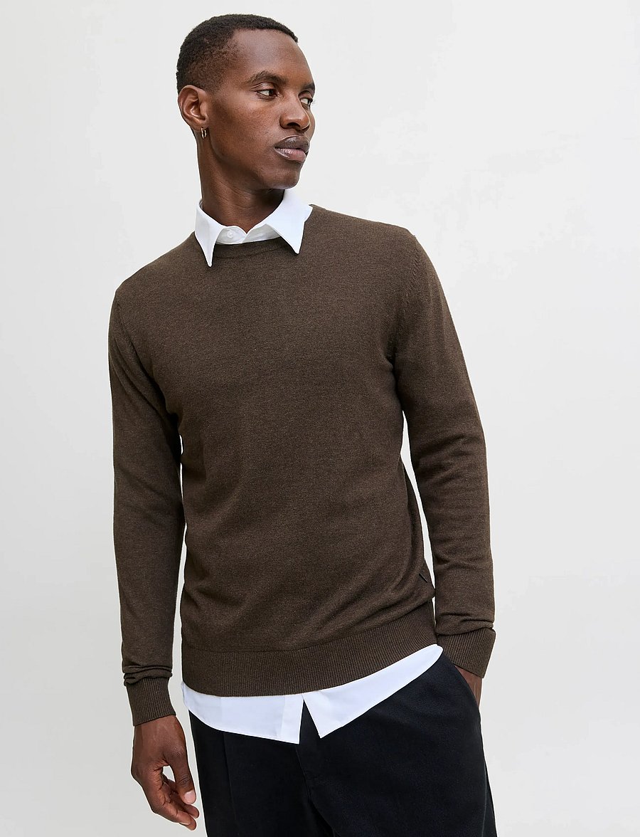 Jack & Jones - JJEEMIL KNIT CREW NECK NOOS - rundhals - mulch - 5