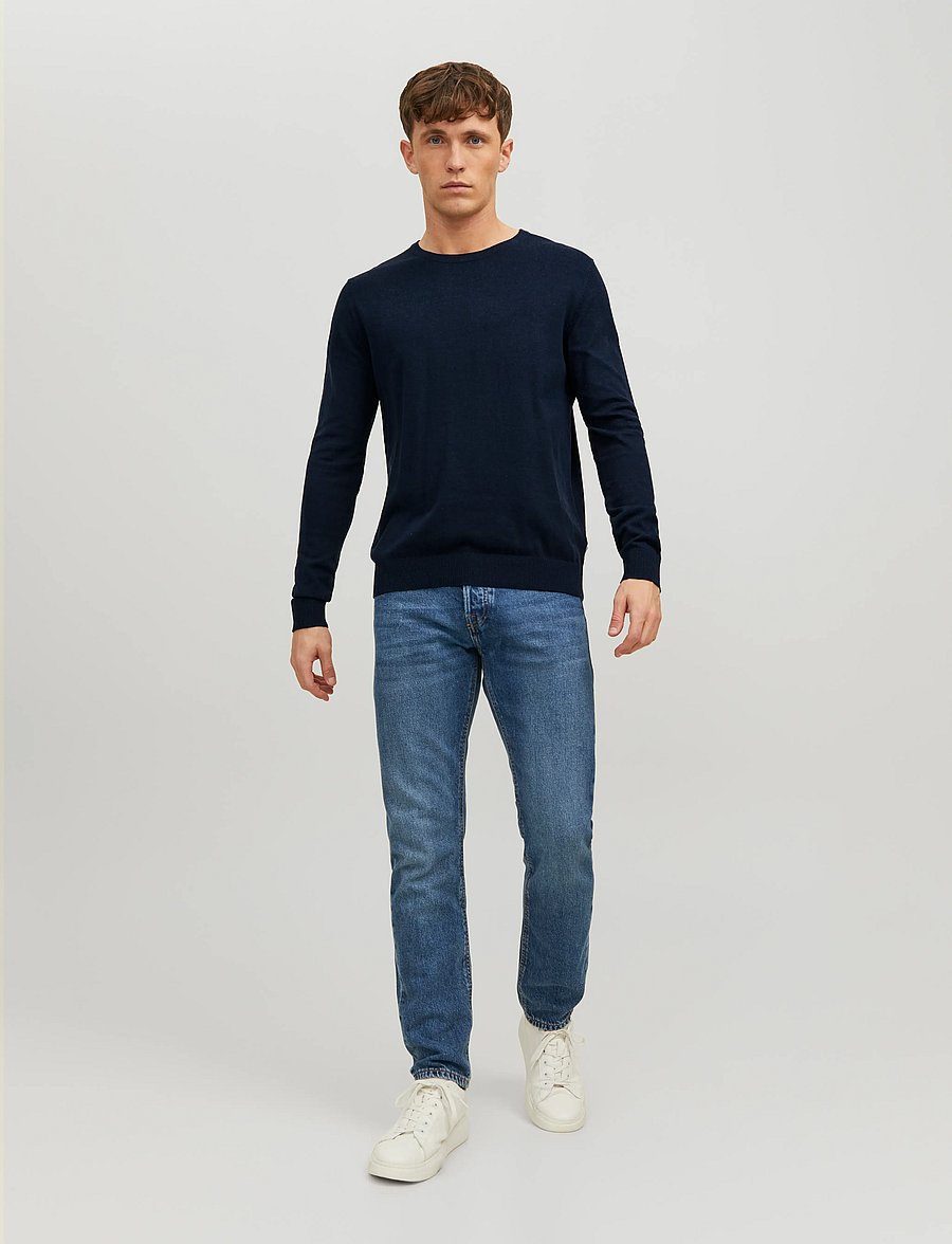 Jack & Jones - JJEEMIL KNIT CREW NECK NOOS - rundhals - navy blazer - 0