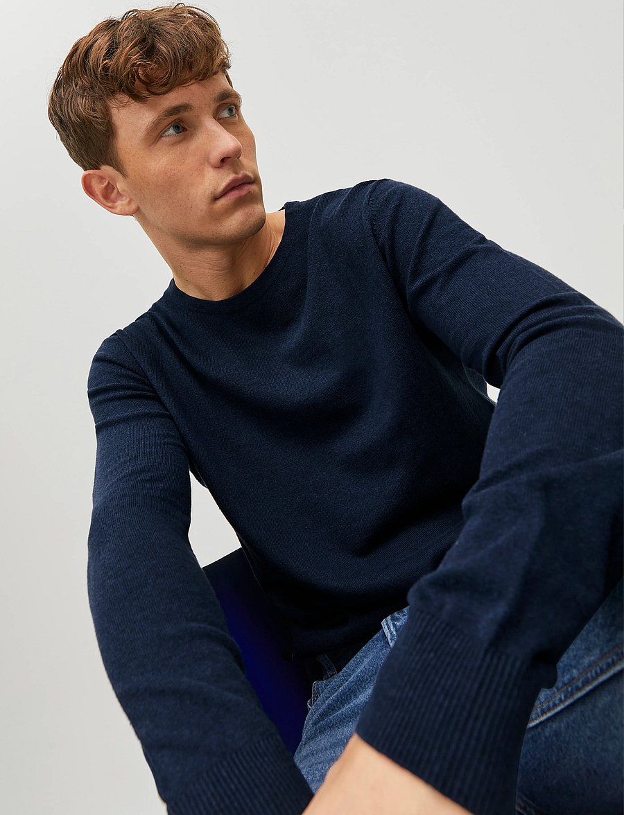 Jack & Jones - JJEEMIL KNIT CREW NECK NOOS - rundhals - navy blazer - 4