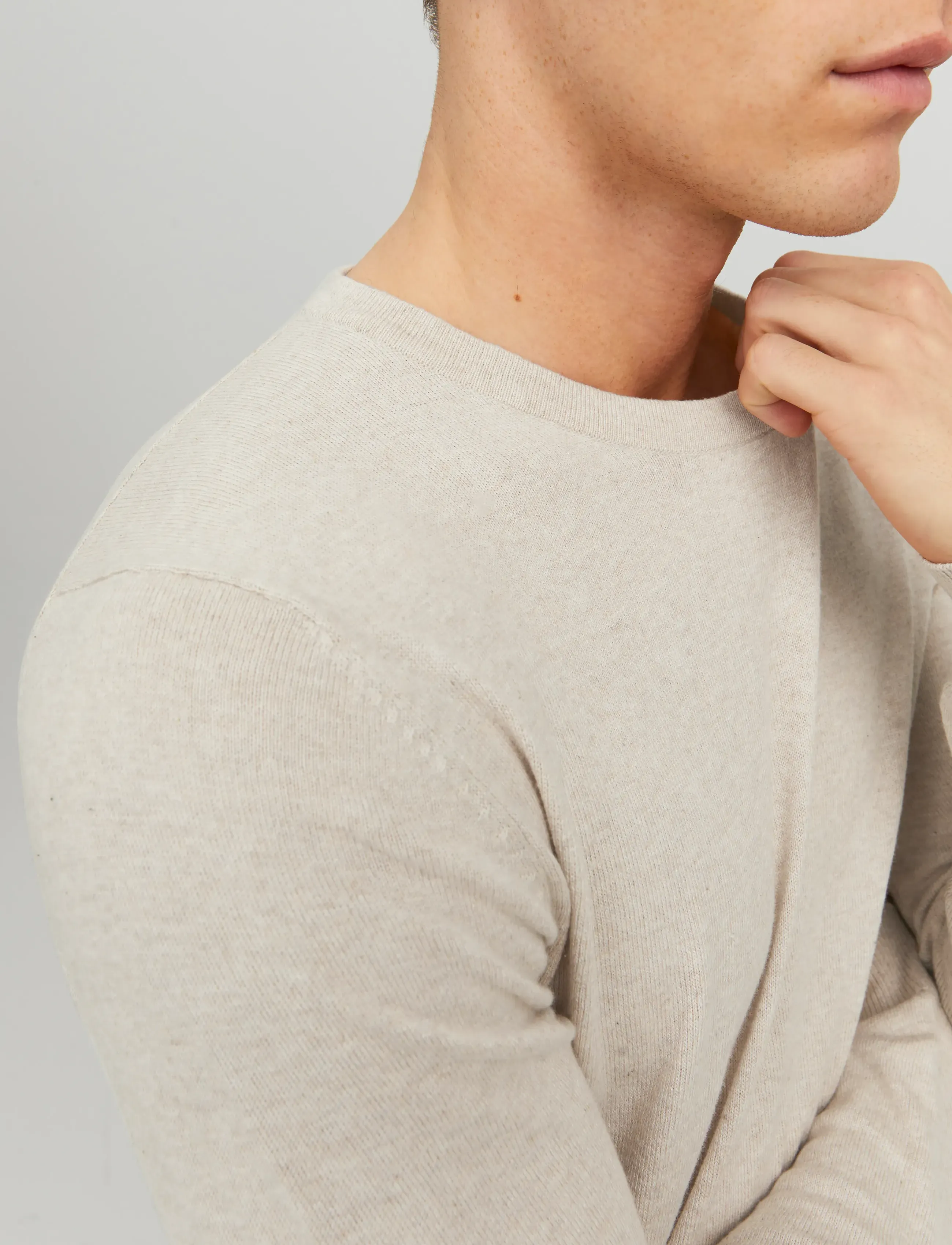 Jack & Jones - JJEEMIL KNIT CREW NECK NOOS - rund hals - oatmeal - 3