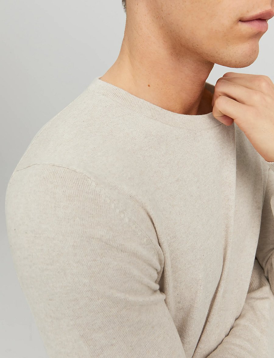 Jack & Jones - JJEEMIL KNIT CREW NECK NOOS - rundhals - oatmeal - 3