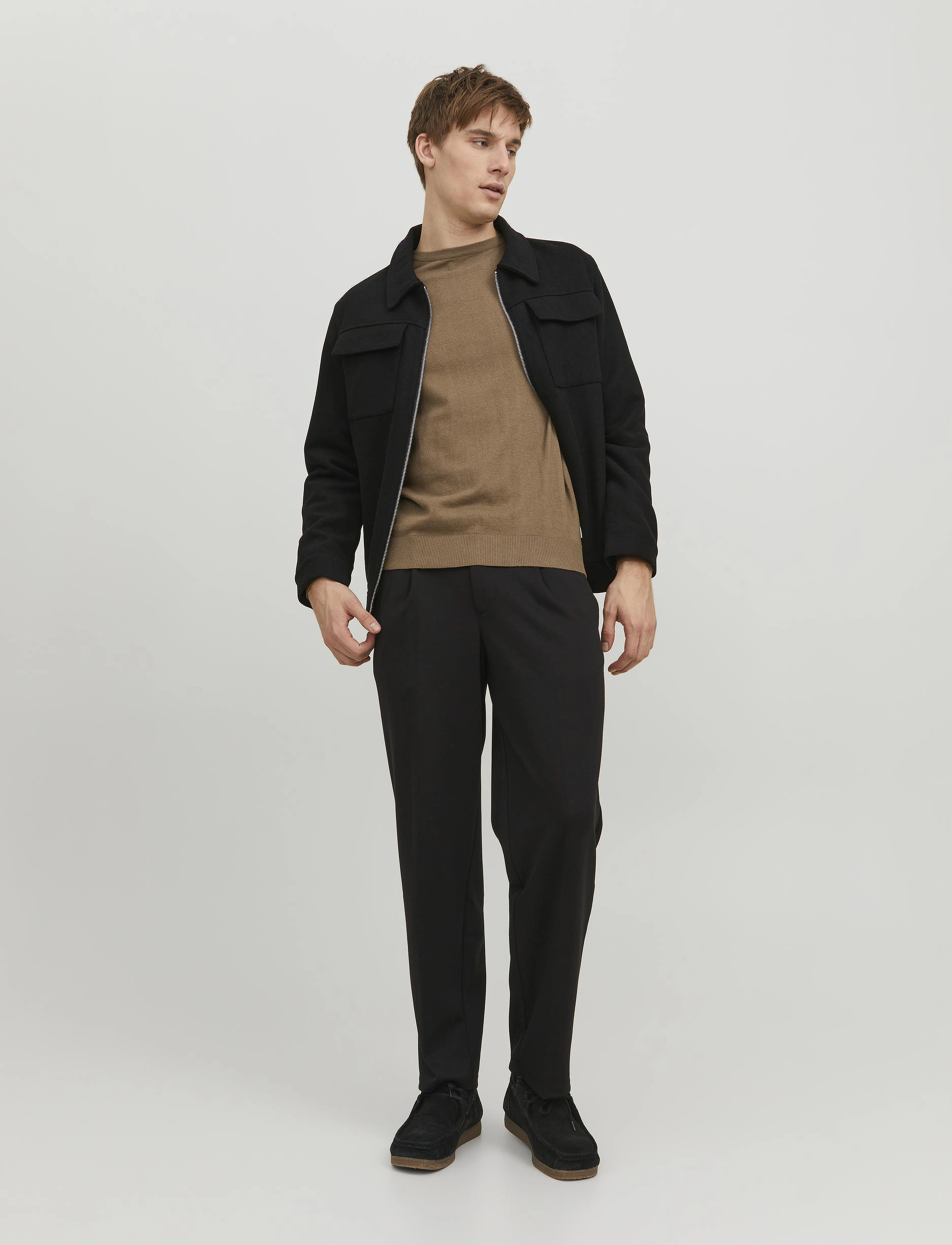 Jack & Jones - JJEEMIL KNIT CREW NECK NOOS - laveste priser - otter - 5