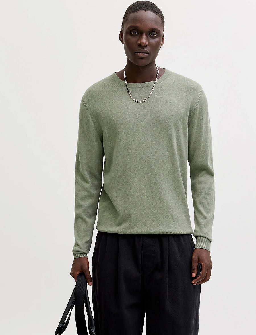 Jack & Jones - JJEEMIL KNIT CREW NECK NOOS - rundhals - vetiver - 0