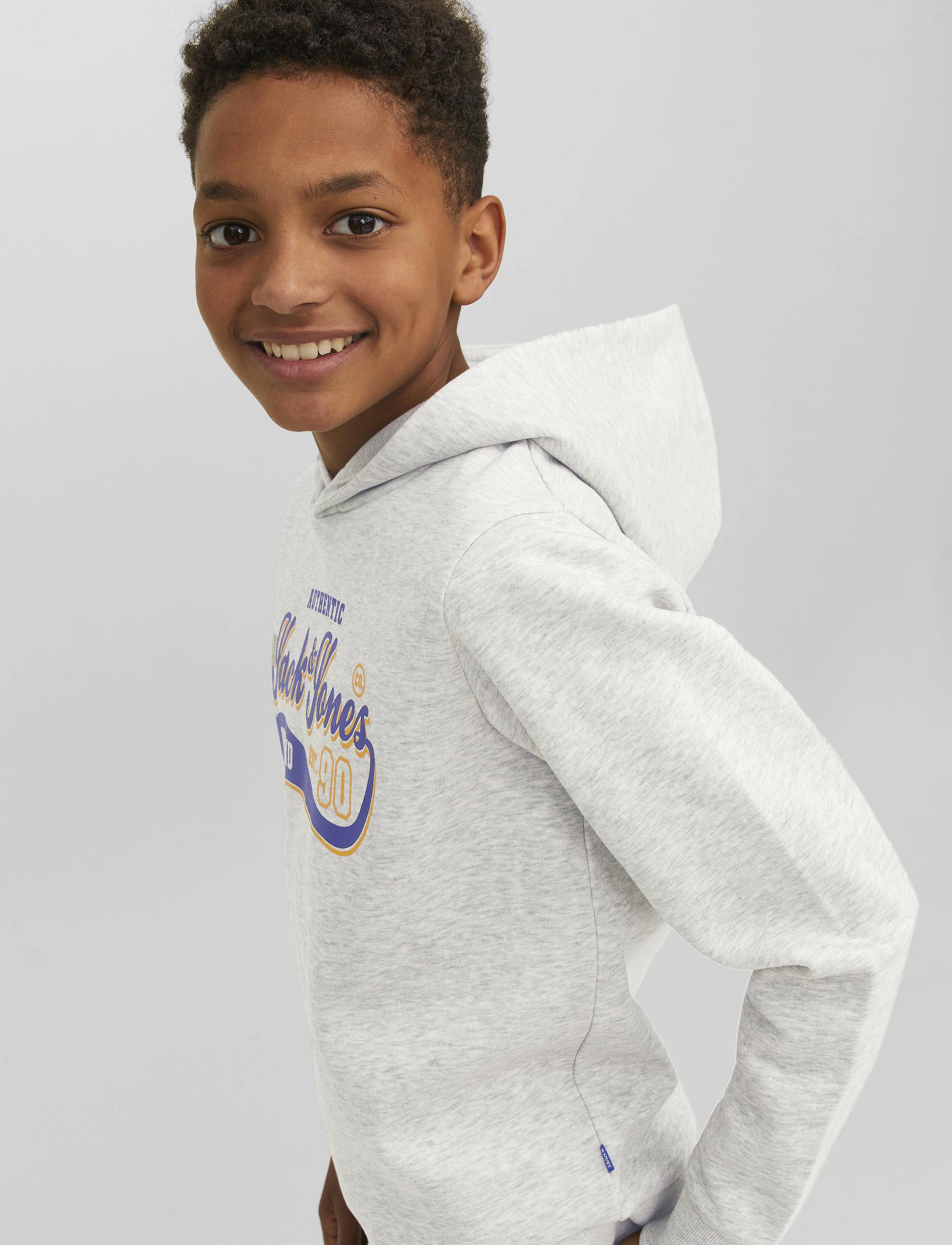 Jack & Jones - JJELOGO SWEAT HOOD 2 COL 22/23  JNR - white melange - 4