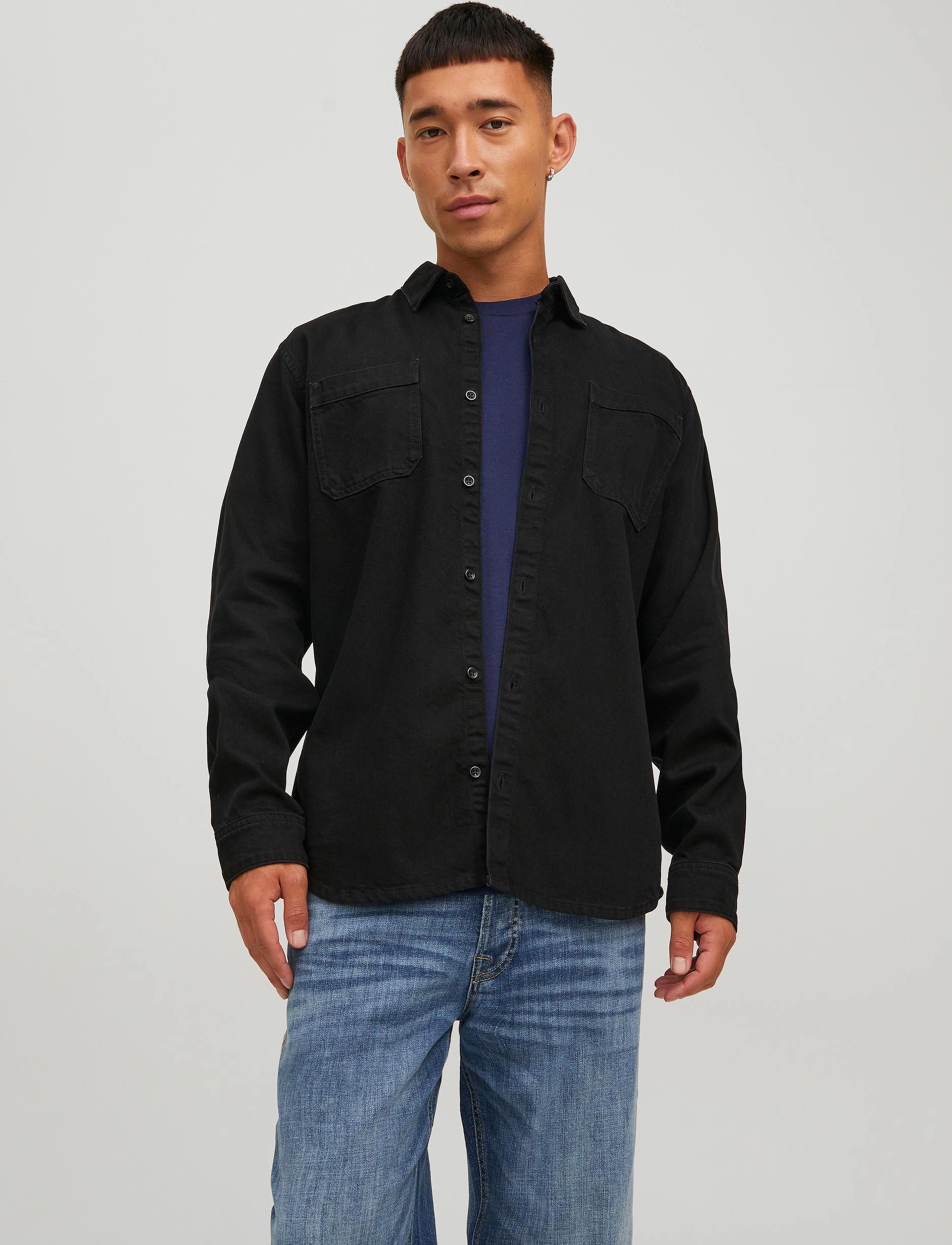 Jack & Jones - JJIJEFF JJSHIRT AKM 302 NOOS - black denim - 1