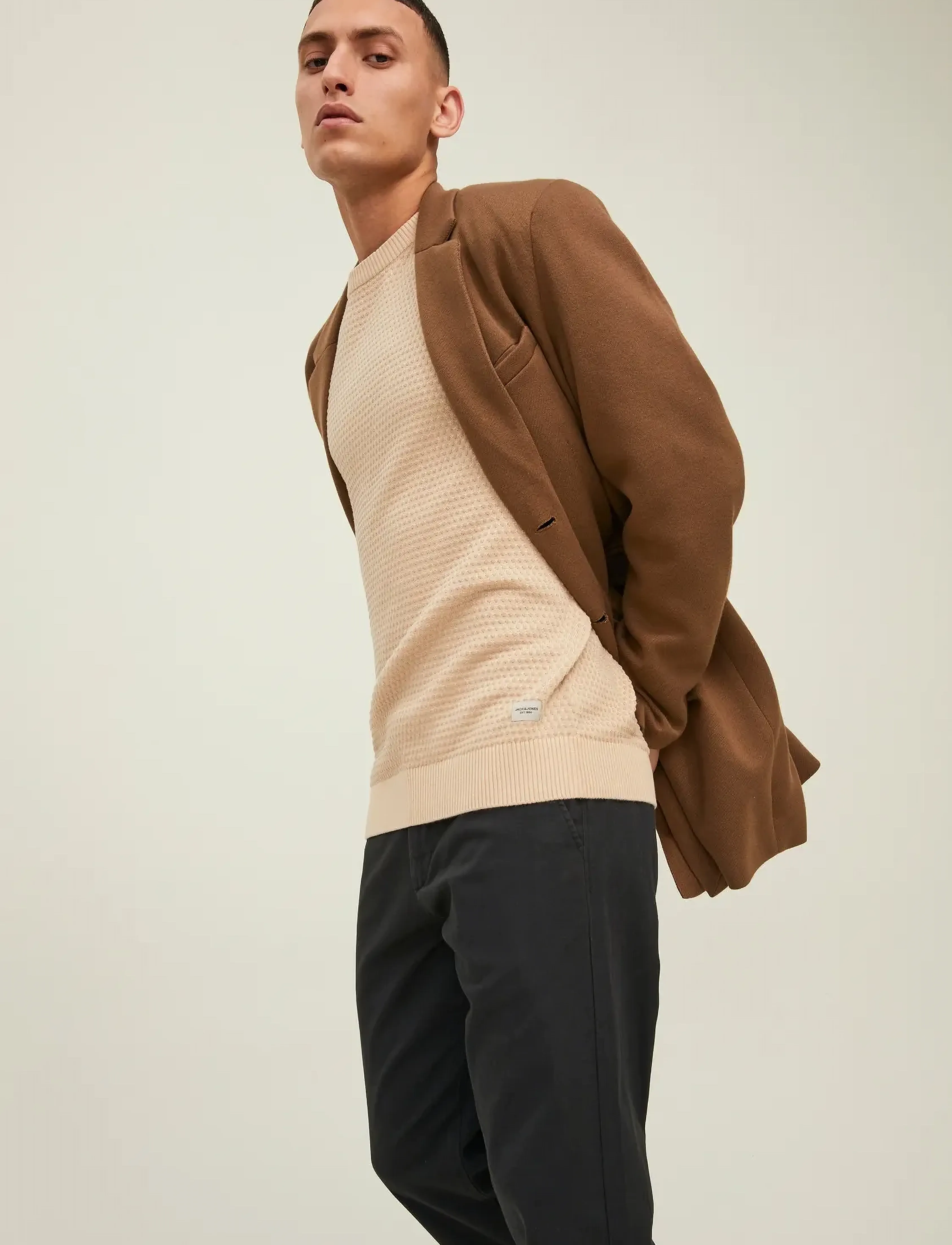 Jack & Jones - JJEATLAS KNIT CREW NECK NOOS - oatmeal - 4