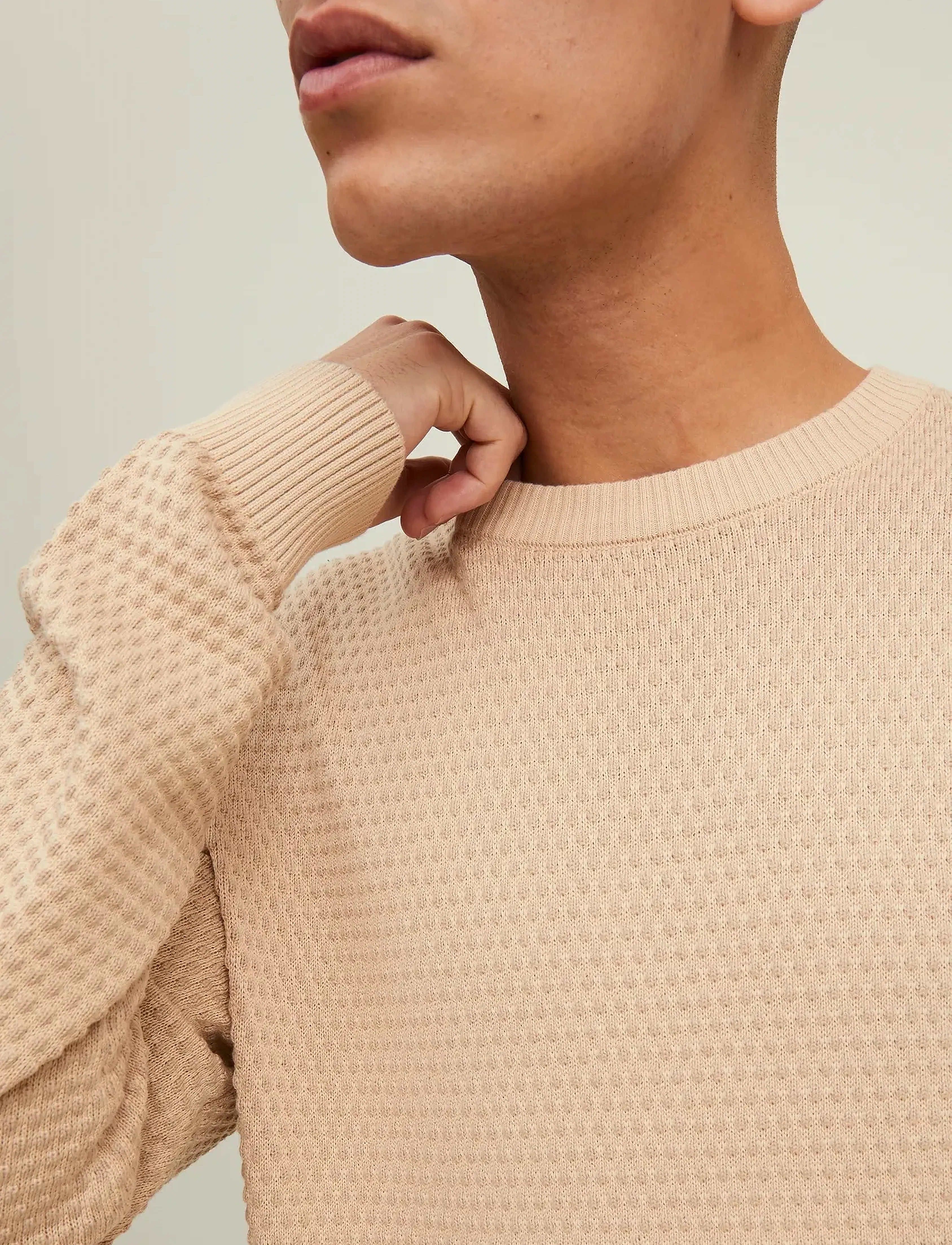 Jack & Jones JJEATLAS KNIT CREW NECK NOOS - Streetstyle - OATMEAL / beige