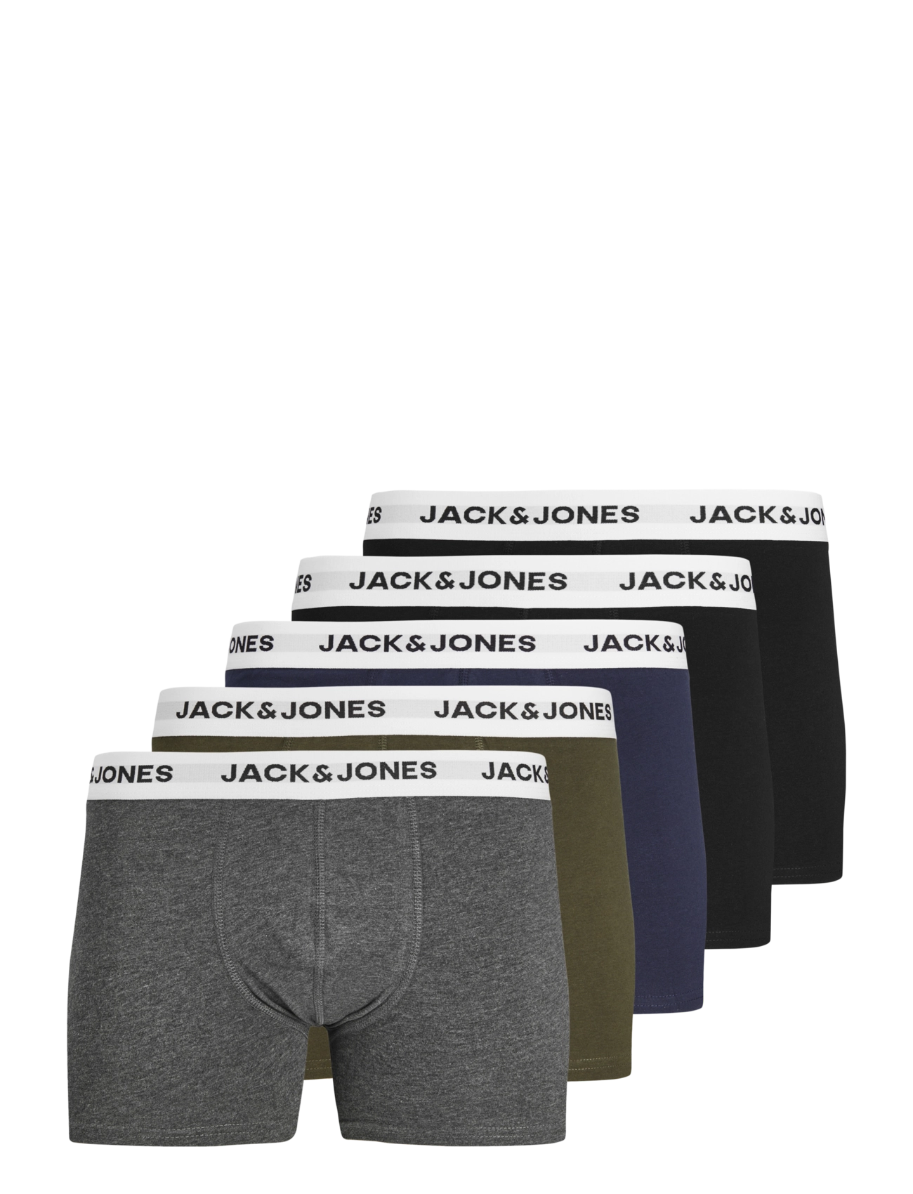 Jack & Jones JACBASIC WHITE WB TRUNKS 5 PACK NOOS - Kalsonger - FOREST NIGHT / khaki/green