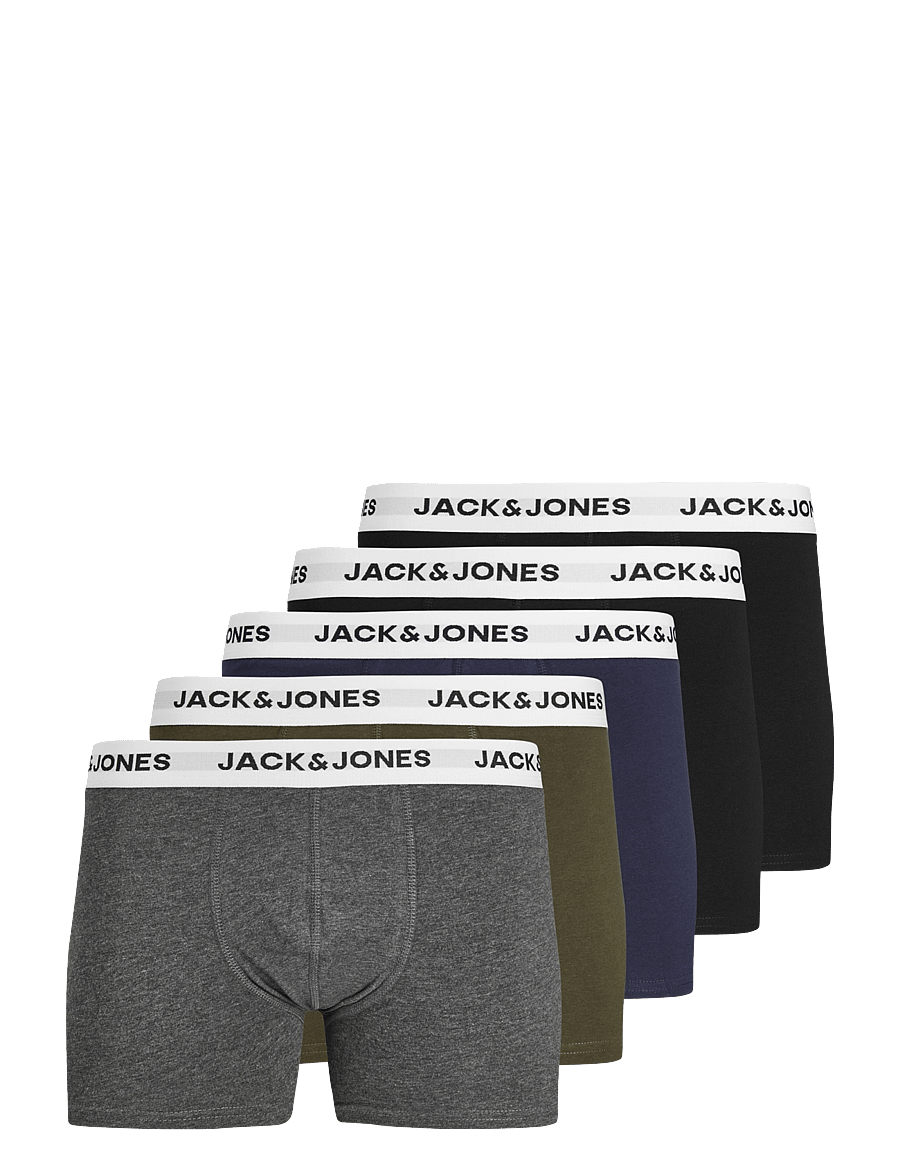 Jack & Jones - JACBASIC WHITE WB TRUNKS 5 PACK NOOS - boxerkalsonger - forest night - 1