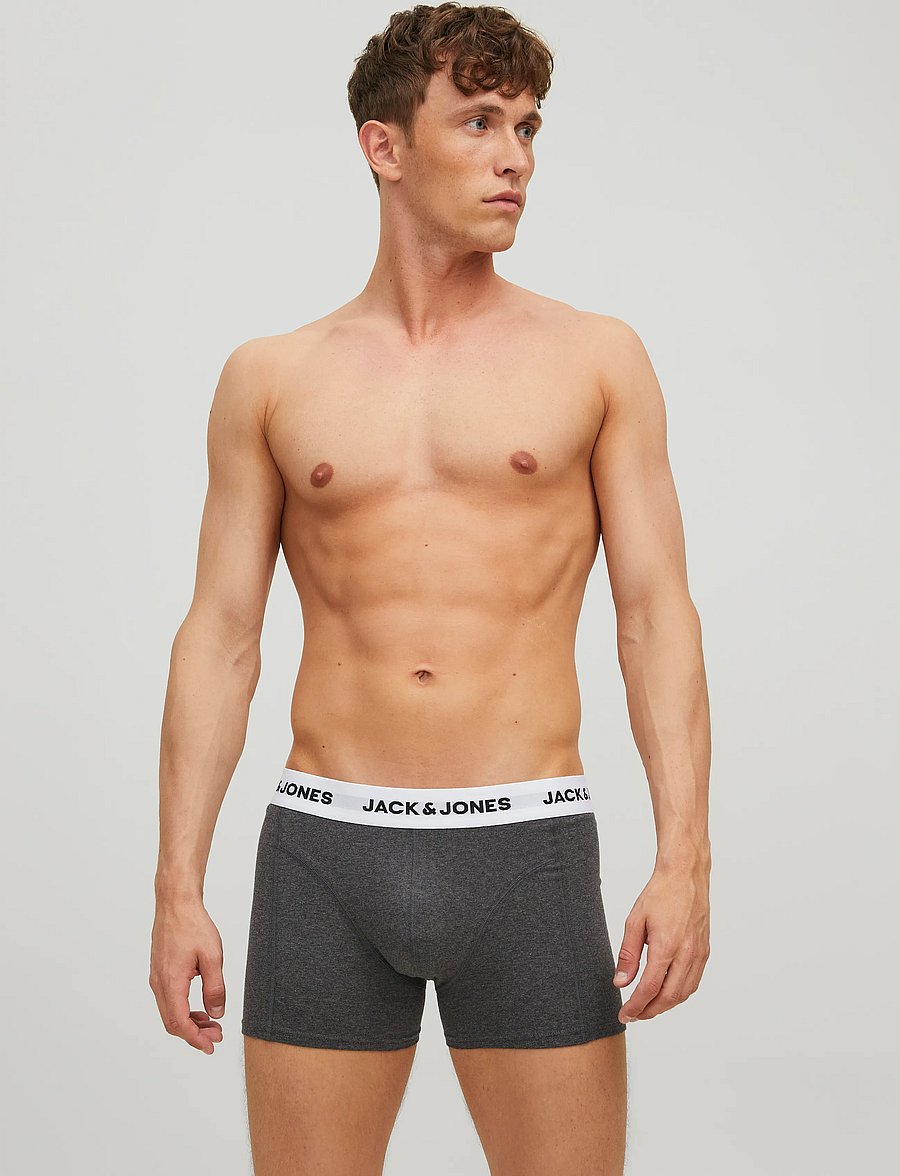 Jack & Jones - JACBASIC WHITE WB TRUNKS 5 PACK NOOS - boxerkalsonger - forest night - 0