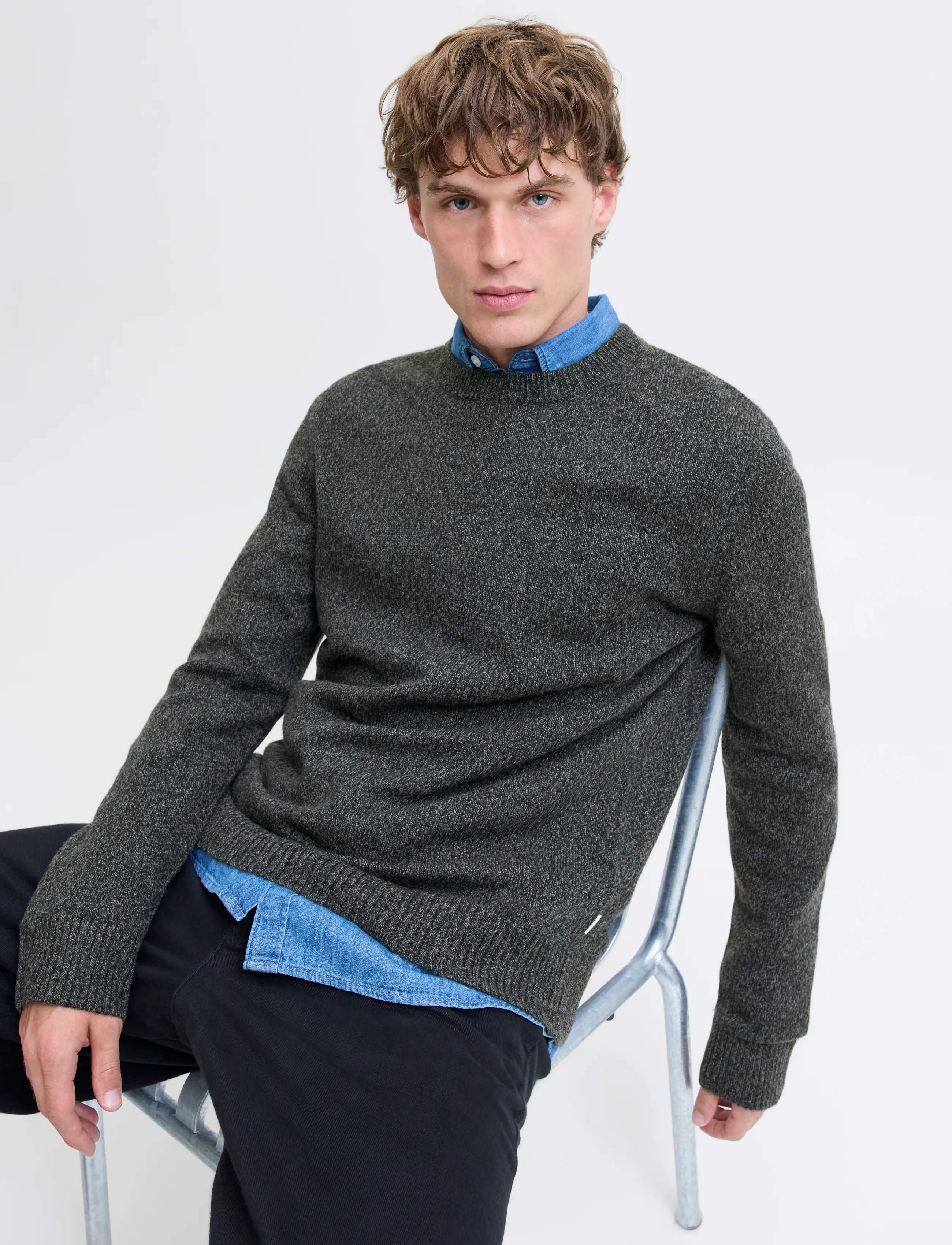 JACK & JONES Jprblulambswool Knit Crew Neck stickade tröjor herr – bild 5