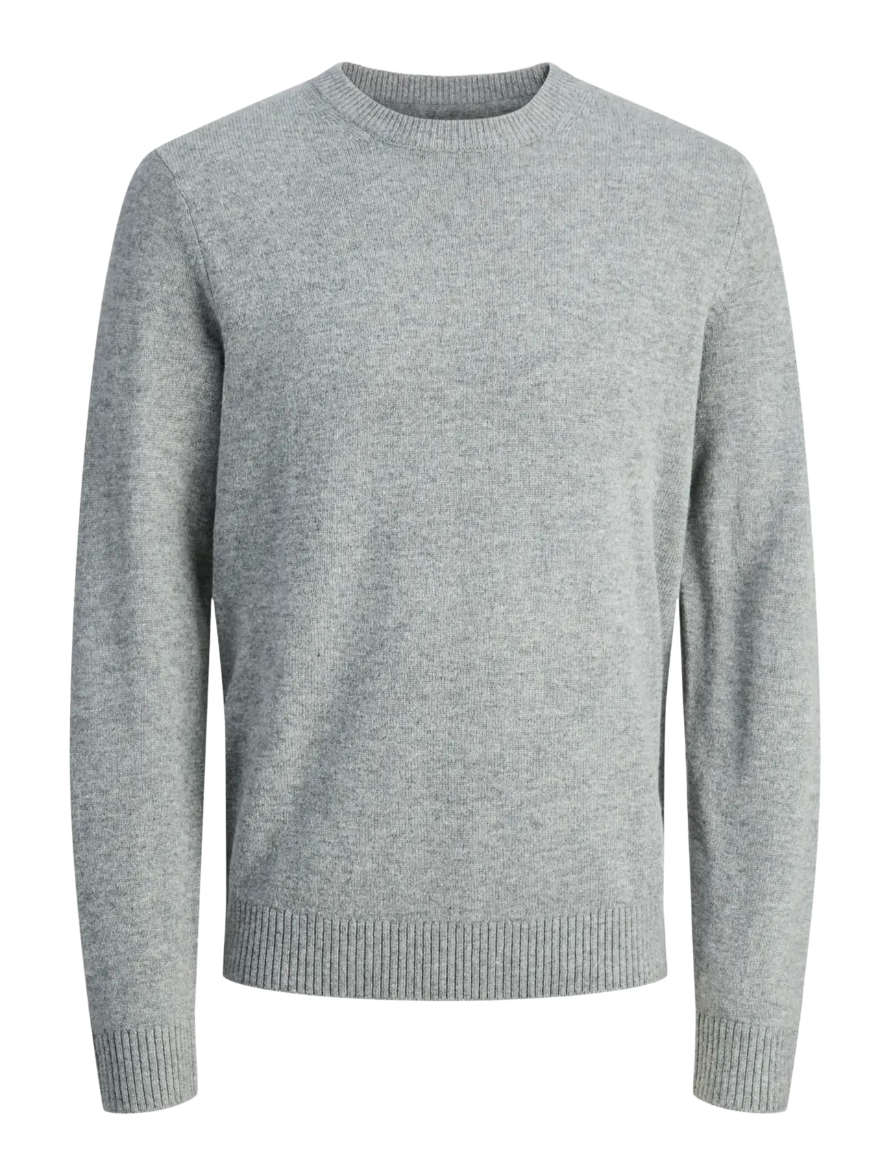 JPRBLULAMBSWOOL KNIT CREW NECK - MEDIUM GREY MELANGE