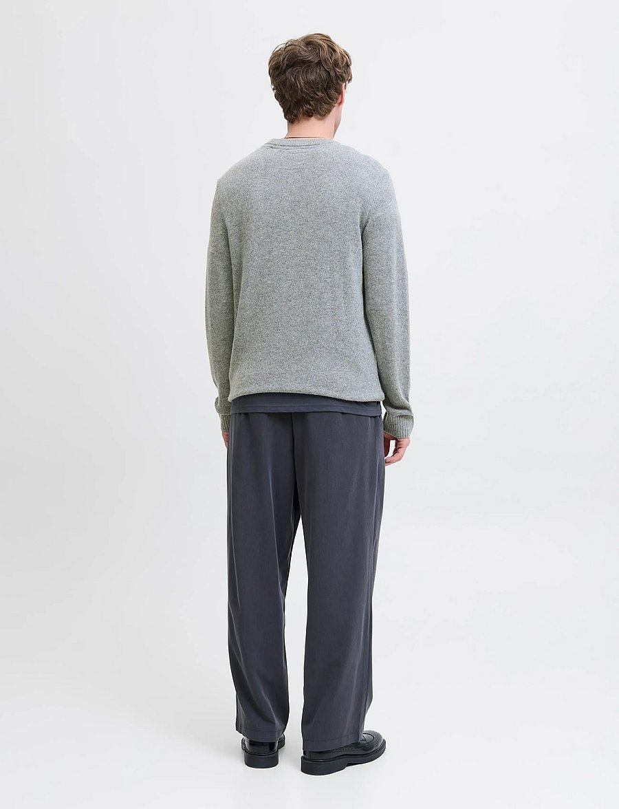 Jack & Jones - JPRBLULAMBSWOOL KNIT CREW NECK - pyöreäaukkoiset - medium grey melange - 2