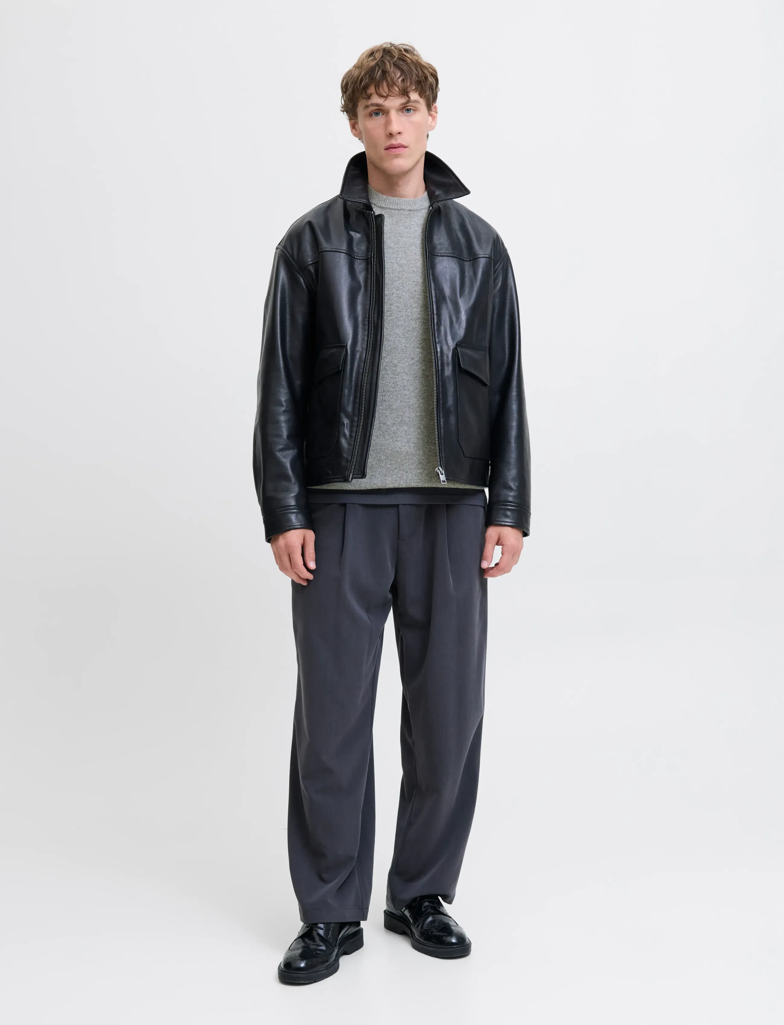 Jack & Jones - JPRBLULAMBSWOOL KNIT CREW NECK - rundhals - medium grey melange - 3