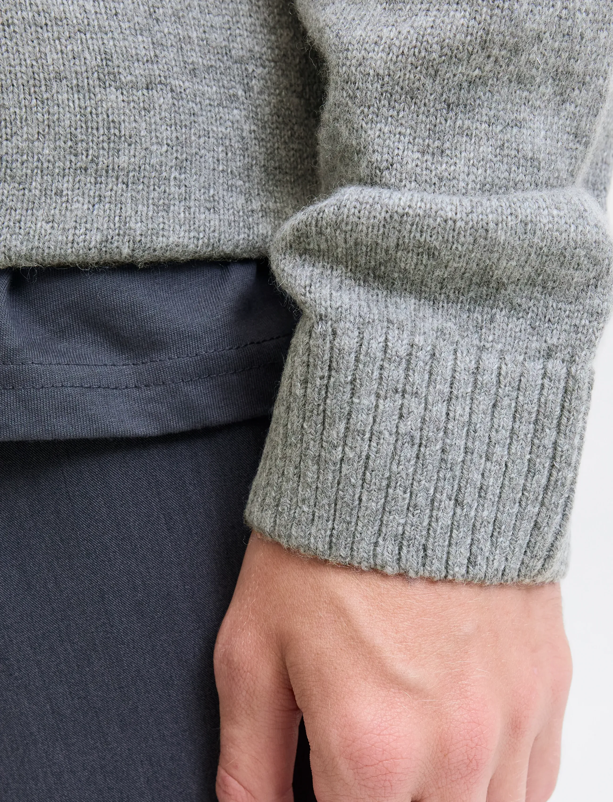 Jack & Jones - JPRBLULAMBSWOOL KNIT CREW NECK - rundhals - medium grey melange - 5