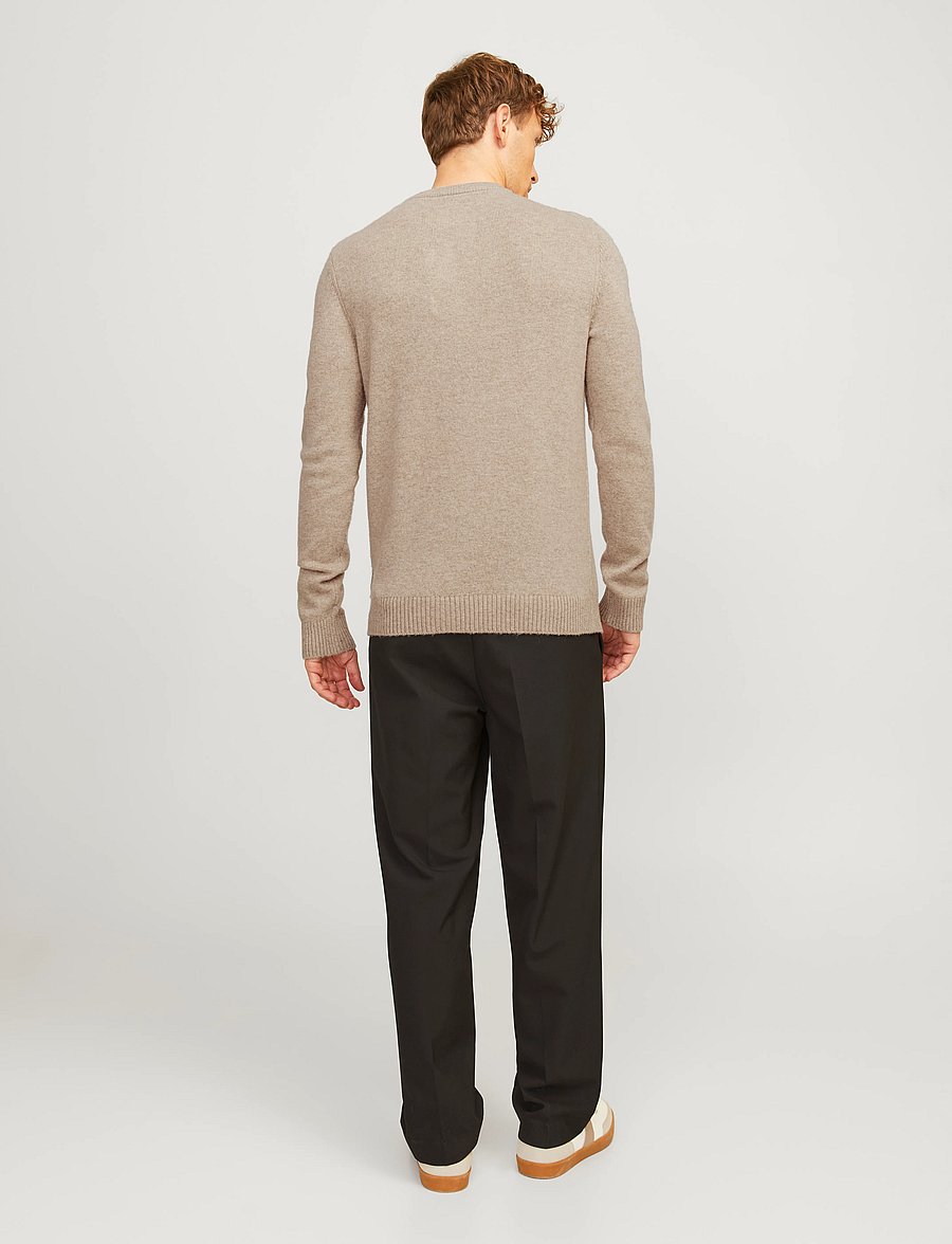 Jack & Jones - JPRBLULAMBSWOOL KNIT CREW NECK - Ümmarguse kaelusega kudumid - oatmeal - 3