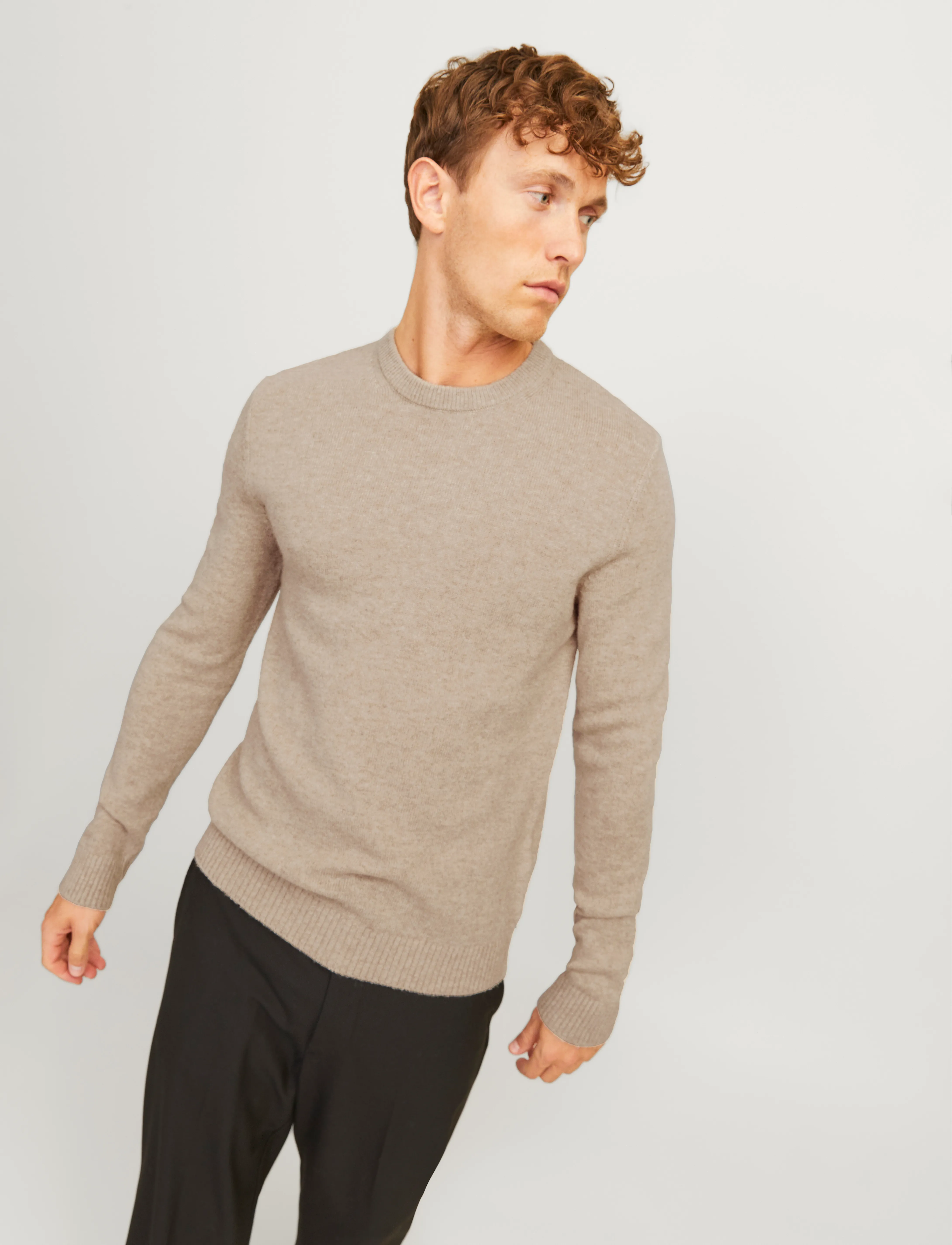 Jack & Jones - JPRBLULAMBSWOOL KNIT CREW NECK - rundhalsad - oatmeal - 5