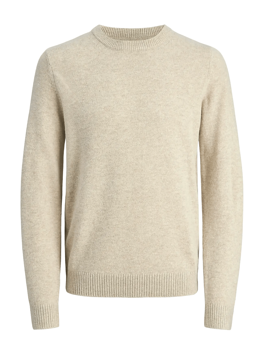 Jack & Jones - JPRBLULAMBSWOOL KNIT CREW NECK - Ümmarguse kaelusega kudumid - silver lining - 1