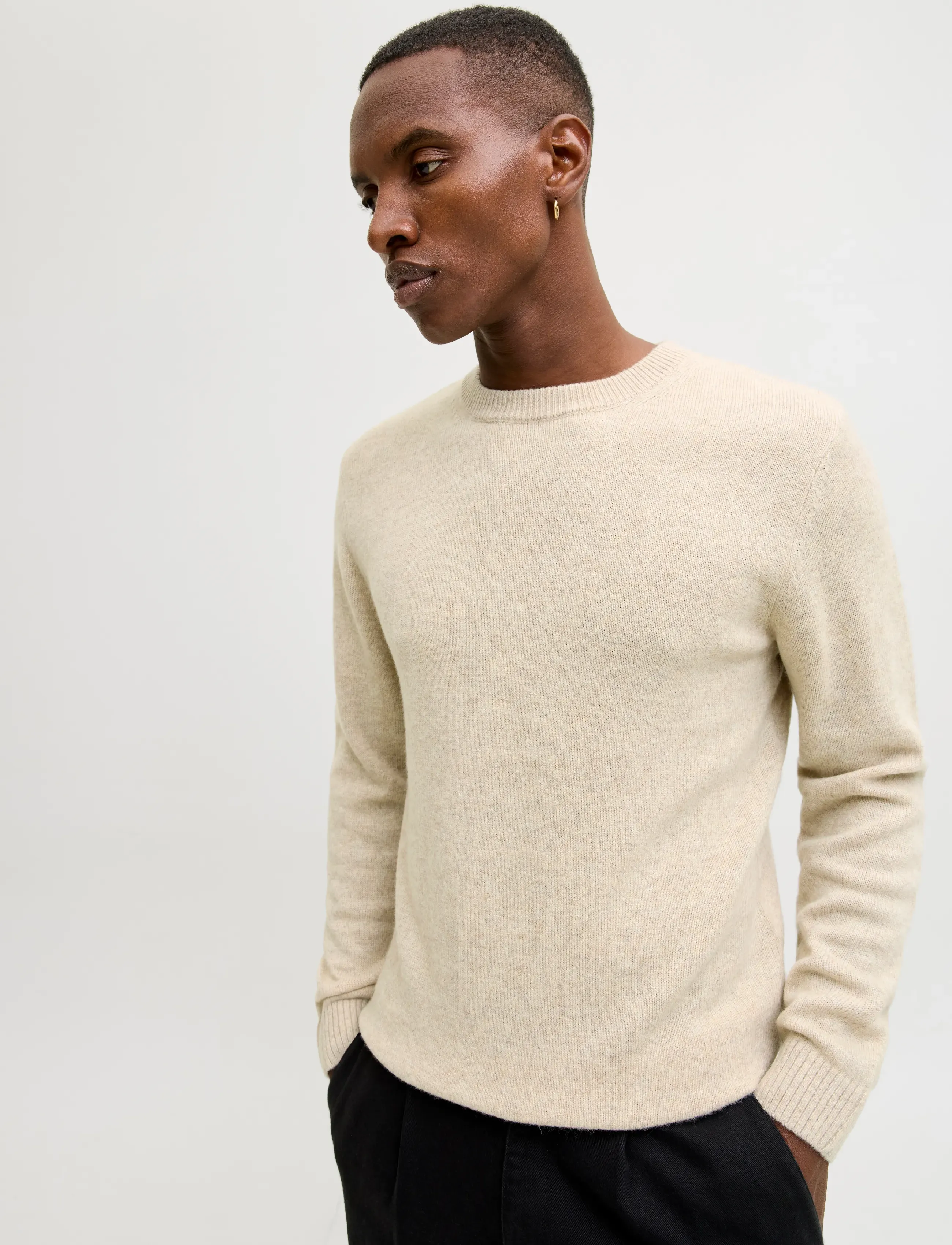 Jack & Jones - JPRBLULAMBSWOOL KNIT CREW NECK - round necks - silver lining - 3