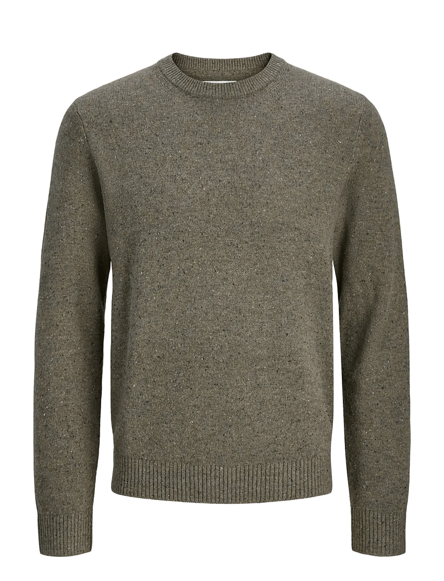 Jack & Jones - JPRBLULAMBSWOOL KNIT CREW NECK - pyöreäaukkoiset - stone gray - 1