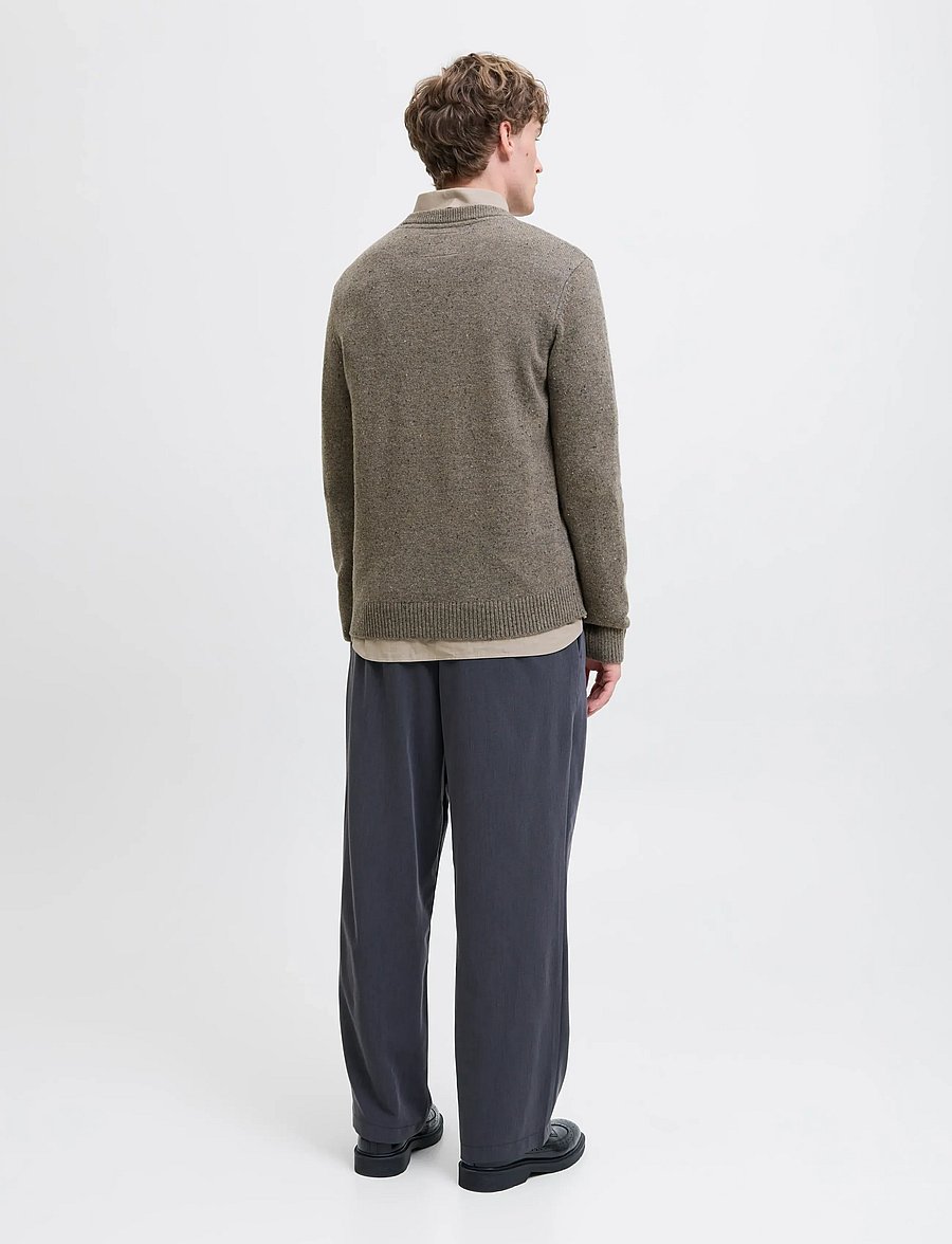 Jack & Jones - JPRBLULAMBSWOOL KNIT CREW NECK - pyöreäaukkoiset - stone gray - 3