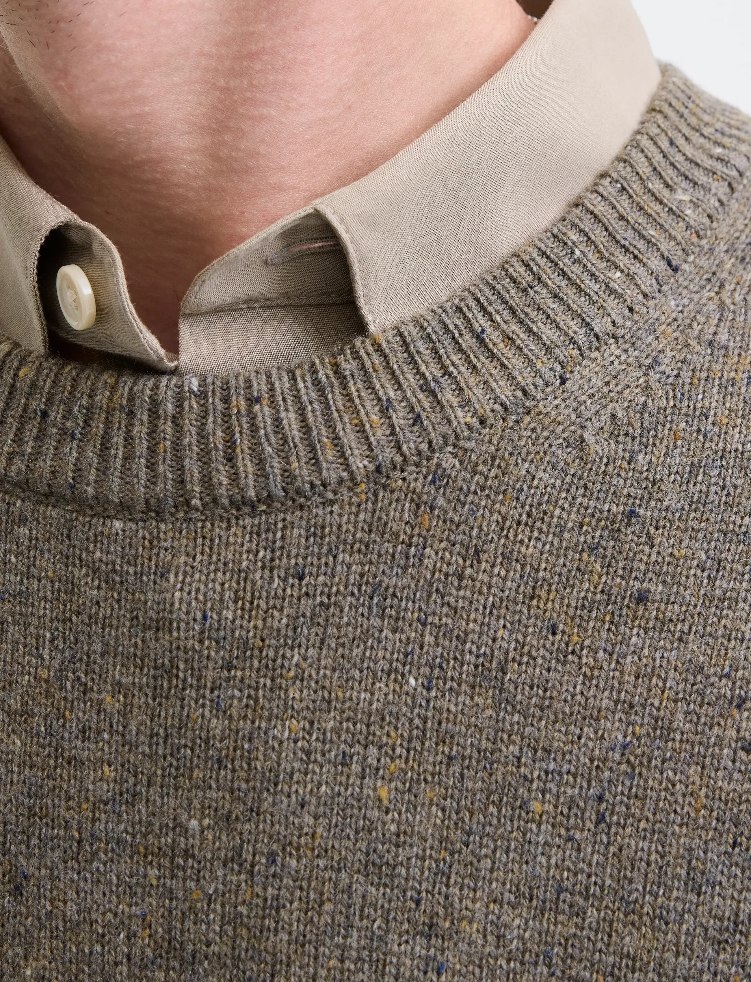 Jack & Jones - JPRBLULAMBSWOOL KNIT CREW NECK - round necks - stone gray - 4