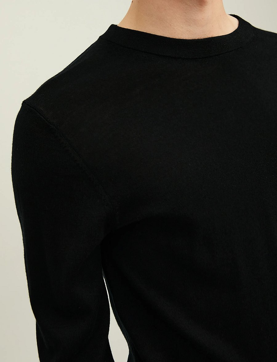 Jack & Jones - JJMERINO KNIT CREW NECK NOOS - rundhals - black - 4