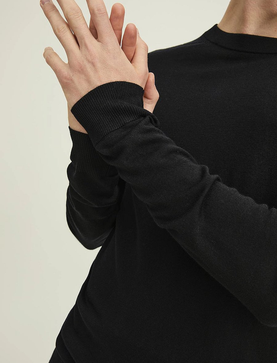 Jack & Jones - JJMERINO KNIT CREW NECK NOOS - rundhals - black - 5