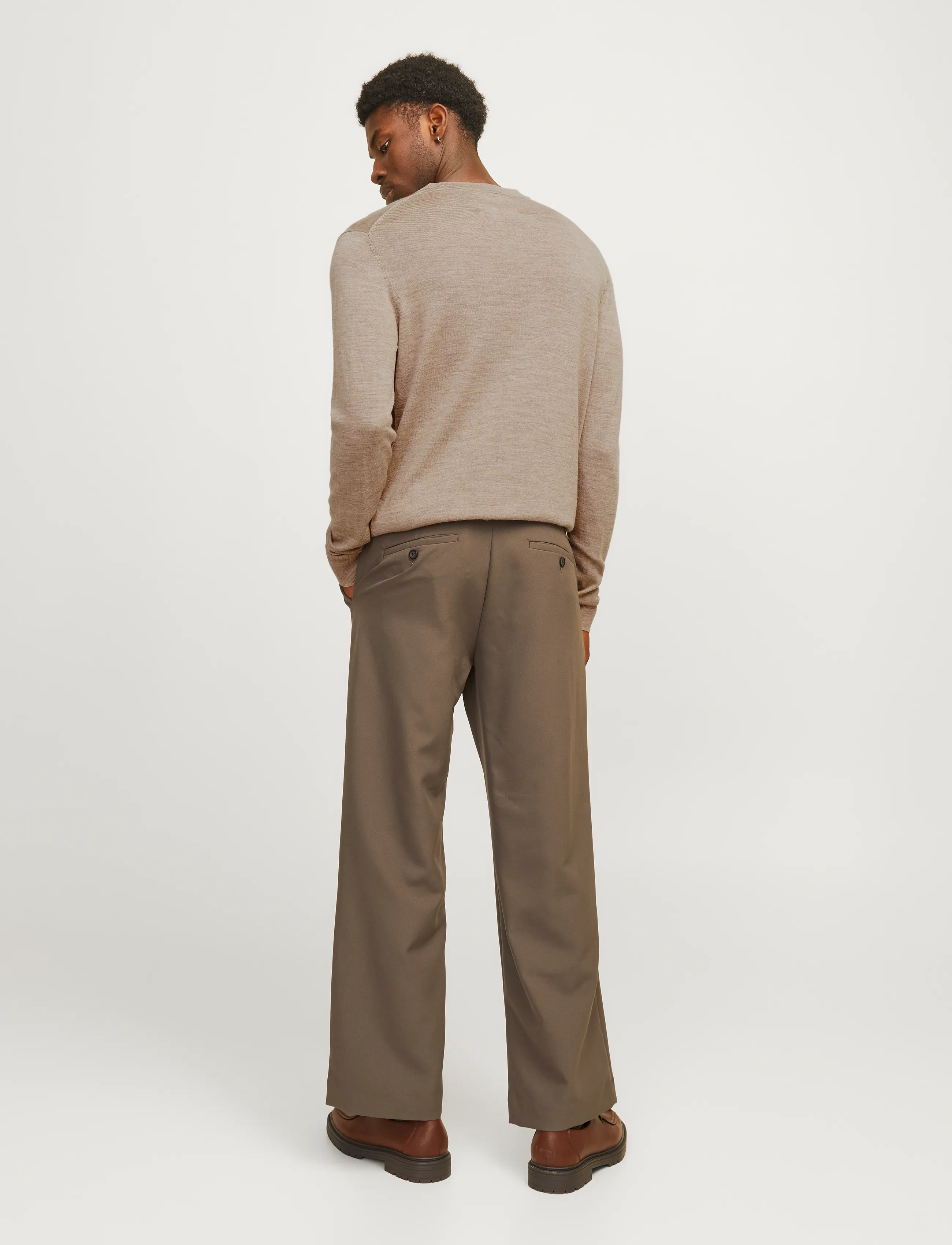 Jack & Jones - JPRBLAMERINO KNIT CREW NECK - round necks - greige - 3